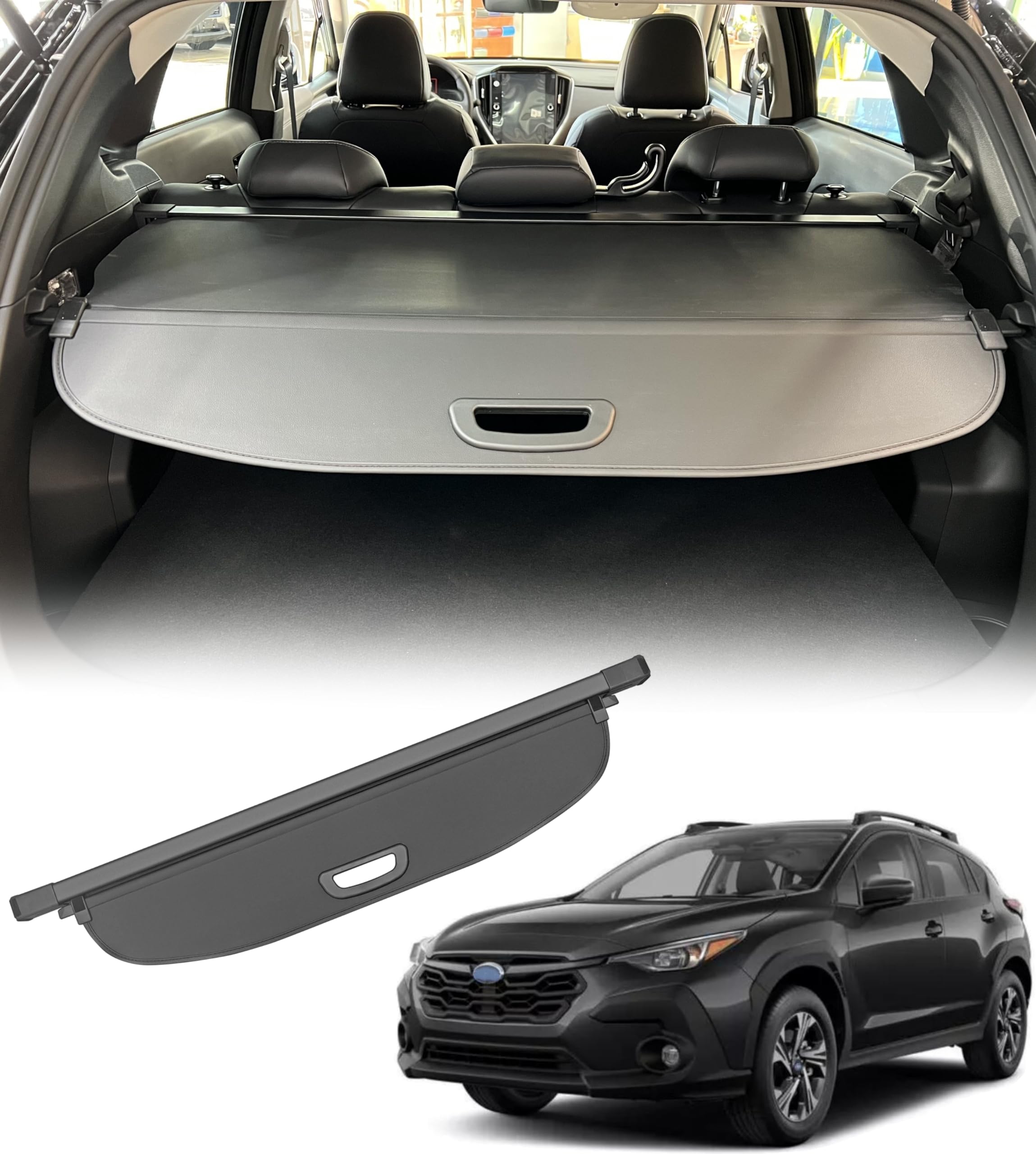 VESUL Compatible with Subaru Crosstrek Impreza 2024 Black Security Shade Cargo Cover Retractable Tonneau Cover Luggage Privacy Screen All Weather Protection 65550FN000