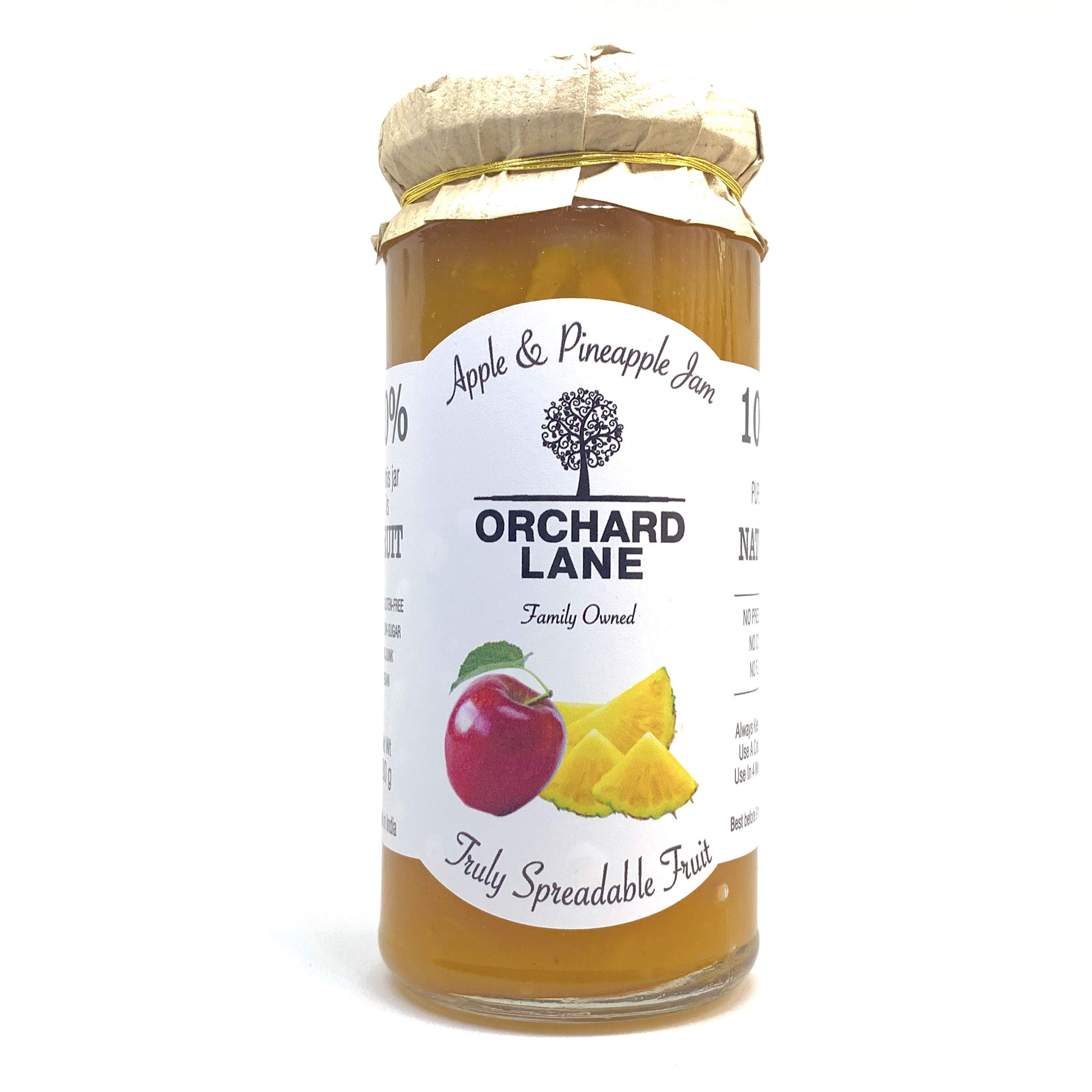 Orchard Lane 80% Fruit - Apple & Pineapple Jam -280 Gms, No preservatives or Chemicals