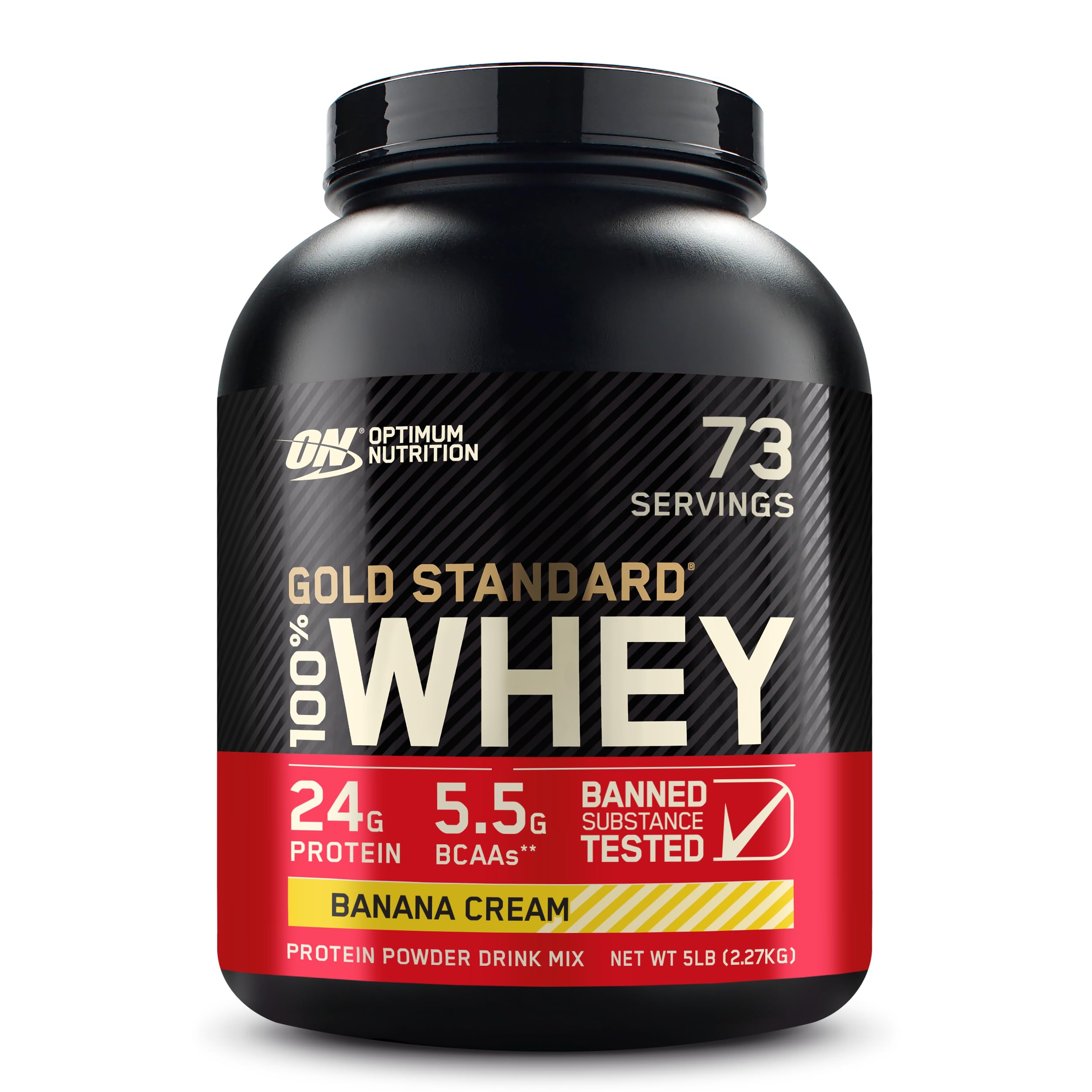 Optimum Nutrition Gold Standard 100% Whey Protein Powder, Banana Cream, 5 Pound (Packaging May Vary)