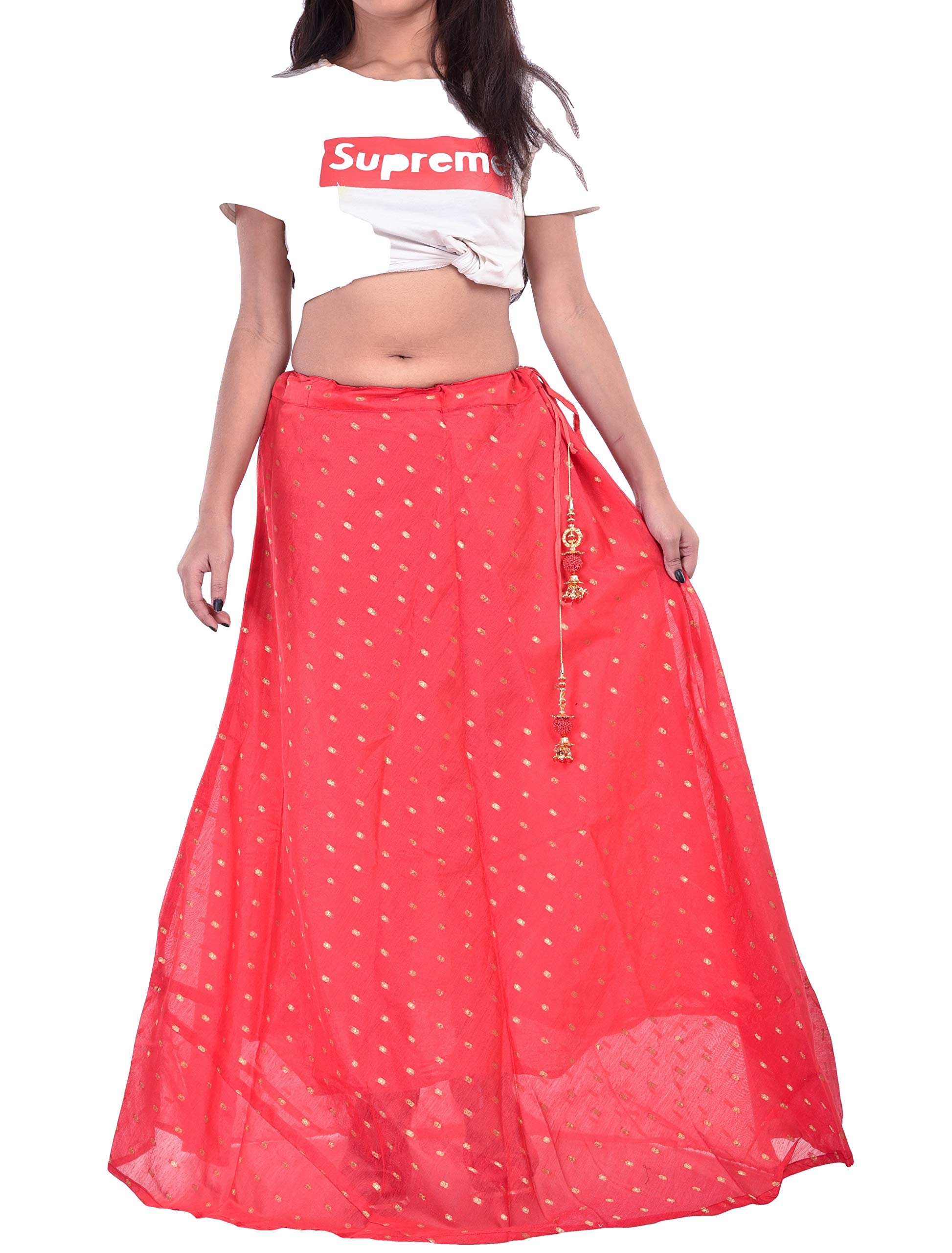 AVEE FASHION Women's Wear Moral Buti Skirt/Moral Ghagra (Rani)