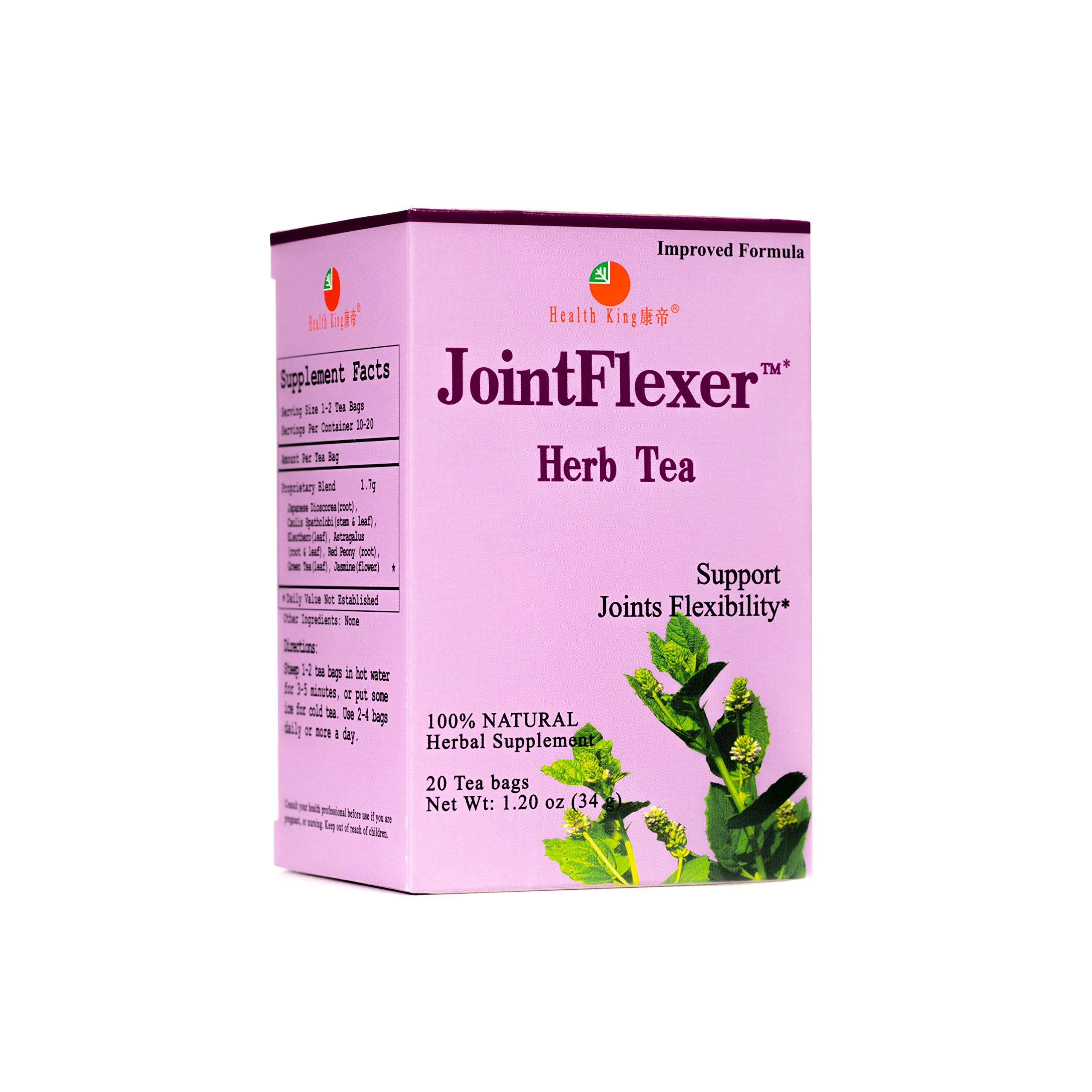 Health King Jointflexer Herb Tea, Teabags, 20-Count Box (Pack of 4)