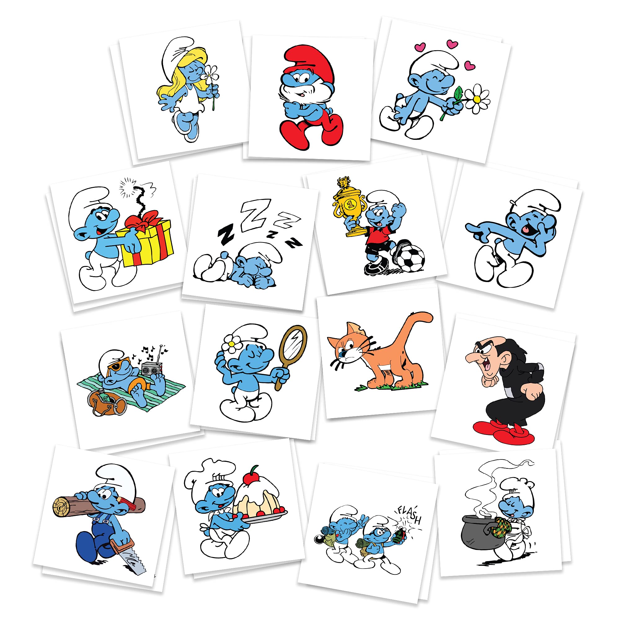 Blue Gnome Themed Temporary Tattoos | Pack of 30 | MADE IN THE USA | Skin Safe | Party Supplies & Favors | Removable