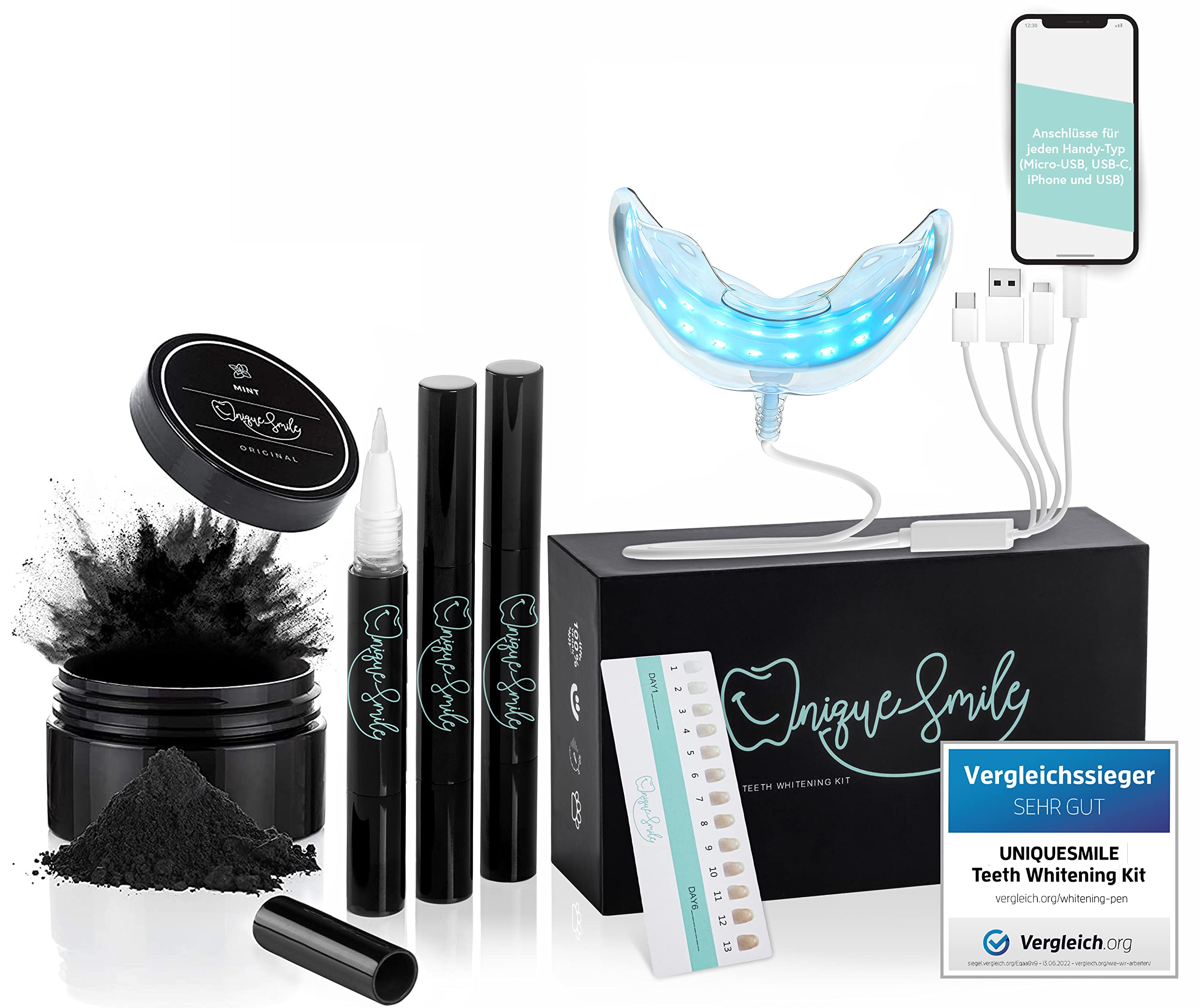 UniqueSmileTeeth Whitening Kit - All In One Bundle For Teeth Whitening & White Teeth Bleaching Set (Premium Set)