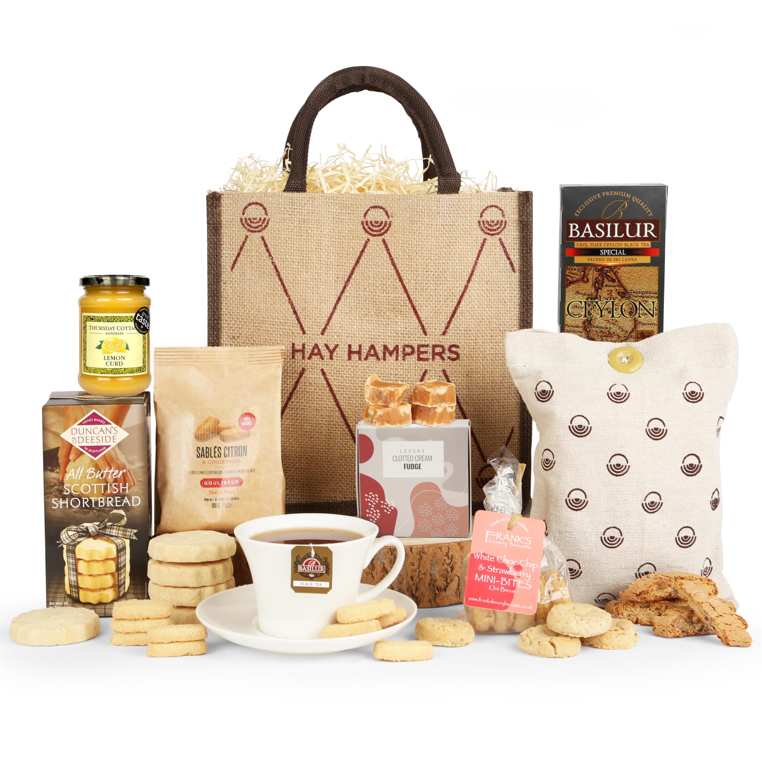 Afternoon Tea Hamper For 2 – Includes Italian Biscuits, Cookies, Shortbread, Fudge & Tea – Gift Hamper for Anniversary, New Home, Birthday, Celebrations – by Hay Hampers