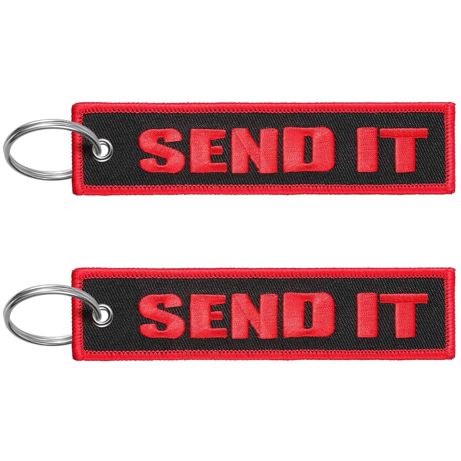 FRTKK 2 Pcs Embroidery keychain Key Ring Accessories, Double Sided Motorcycles Car Key Tags for Scooters Men and Women