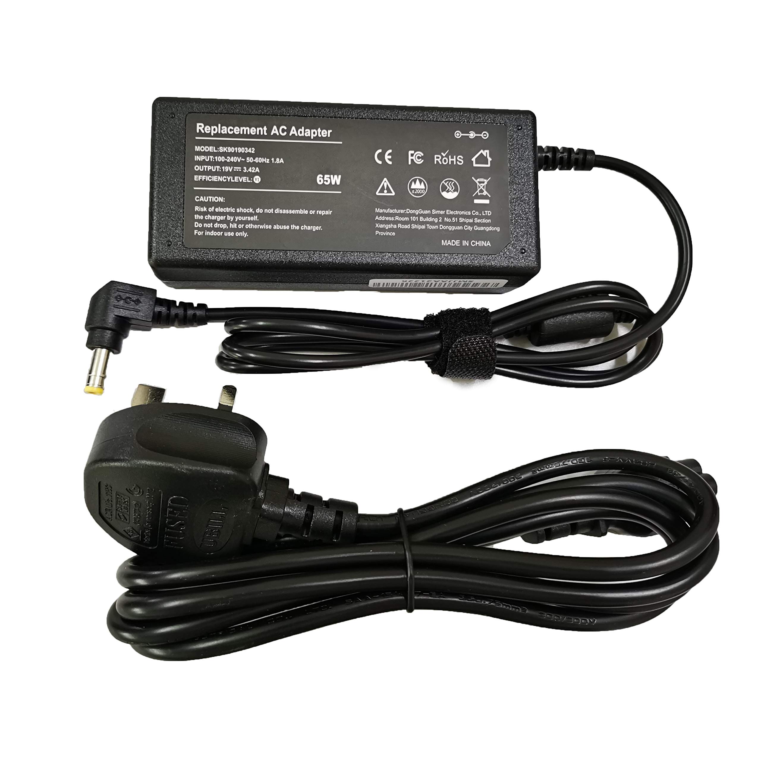 65W AC Adapter Laptop Charger Compatible with Toshiba Satellite C50 C55 C655 C850 C855 C875 C855D L655 L745 L750 L755 PA3917U-1ACA Asus X555L X555LA X551CA X550C F551C F551M Power Supply Cord