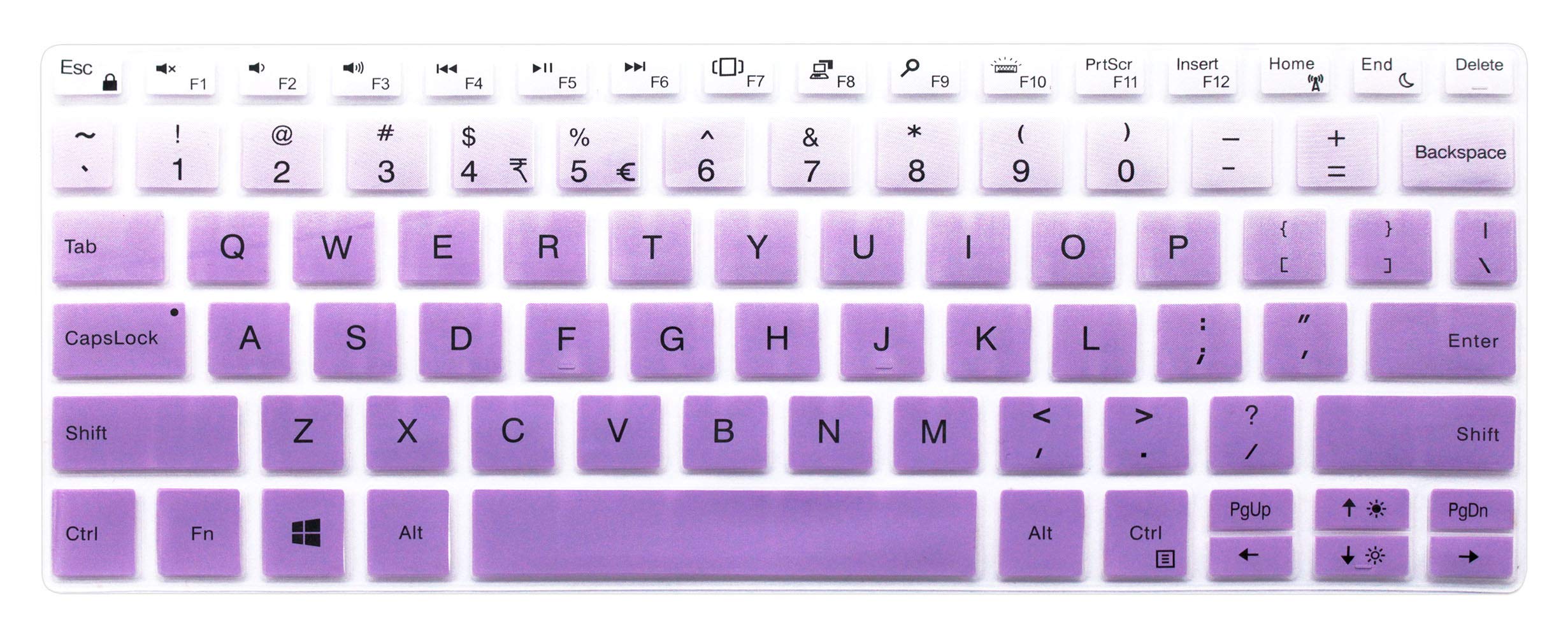 Silicone Keyboard Cover for 2018 Released Dell XPS 13 9370 & 2017 Released Dell XPS 13 9365 13.3 inch 2 in 1 Ultrabook Laptop Keyboard Skin (NOT Fit Any Other Models) (Ombre Purple)