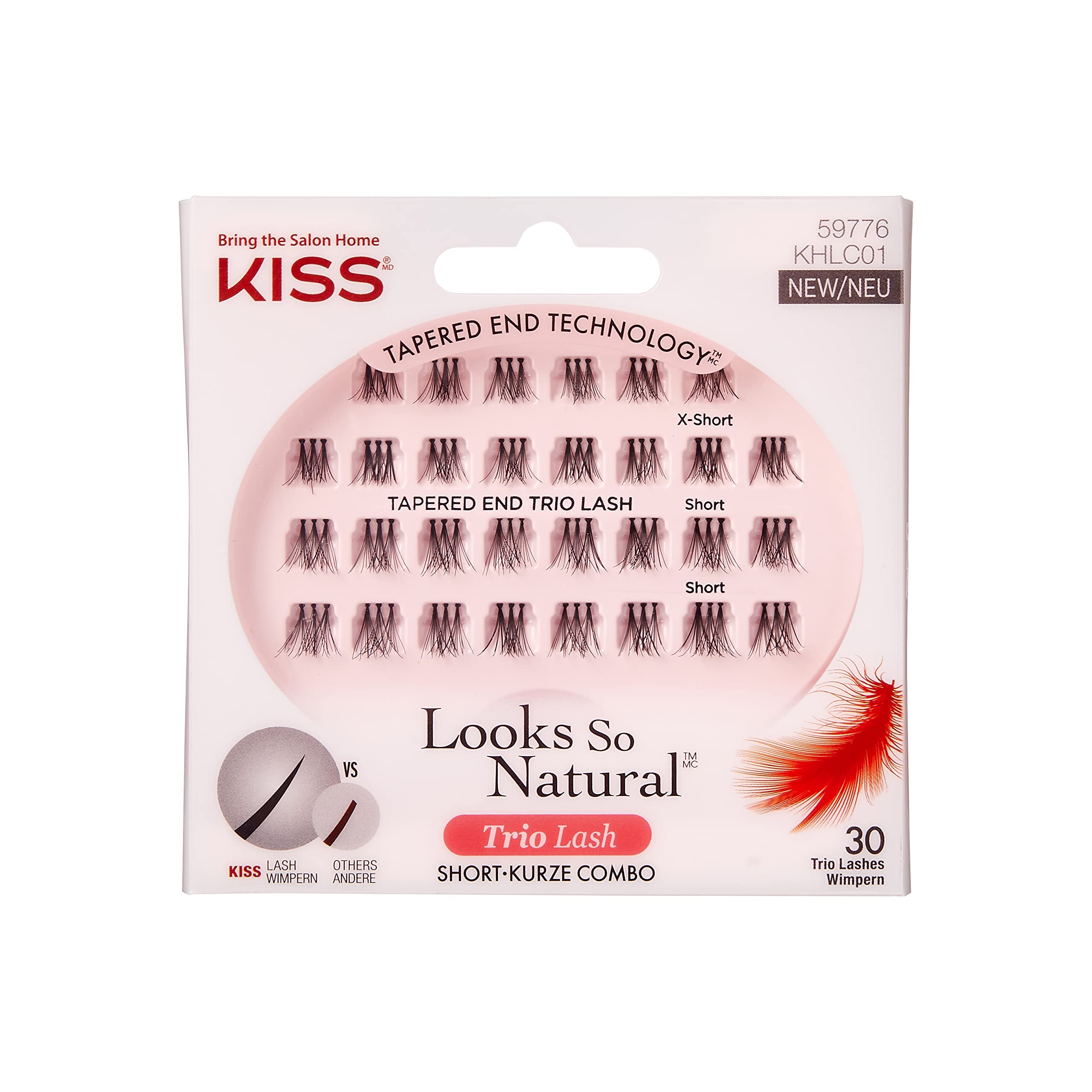 KISSHaute Couture Trio Eye Lashes Khlc01, Short, 30 Pieces