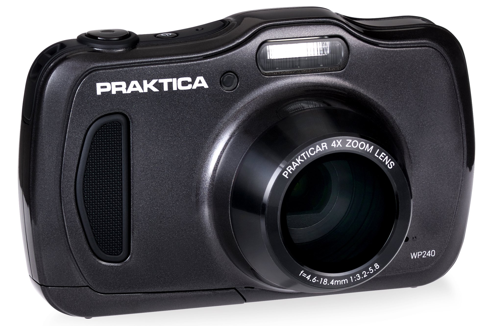 Praktica Luxmedia WP240 Waterproof Digital Compact Camera - Graphite (20MP, 4x Optical Zoom)