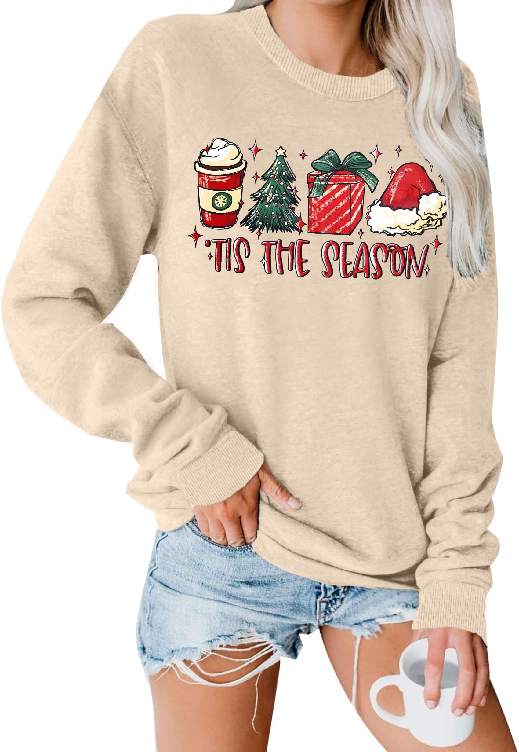 hohololochristmas sweatshirt women Xmas Gifts Jumpers Uk Tis The Season Jumper