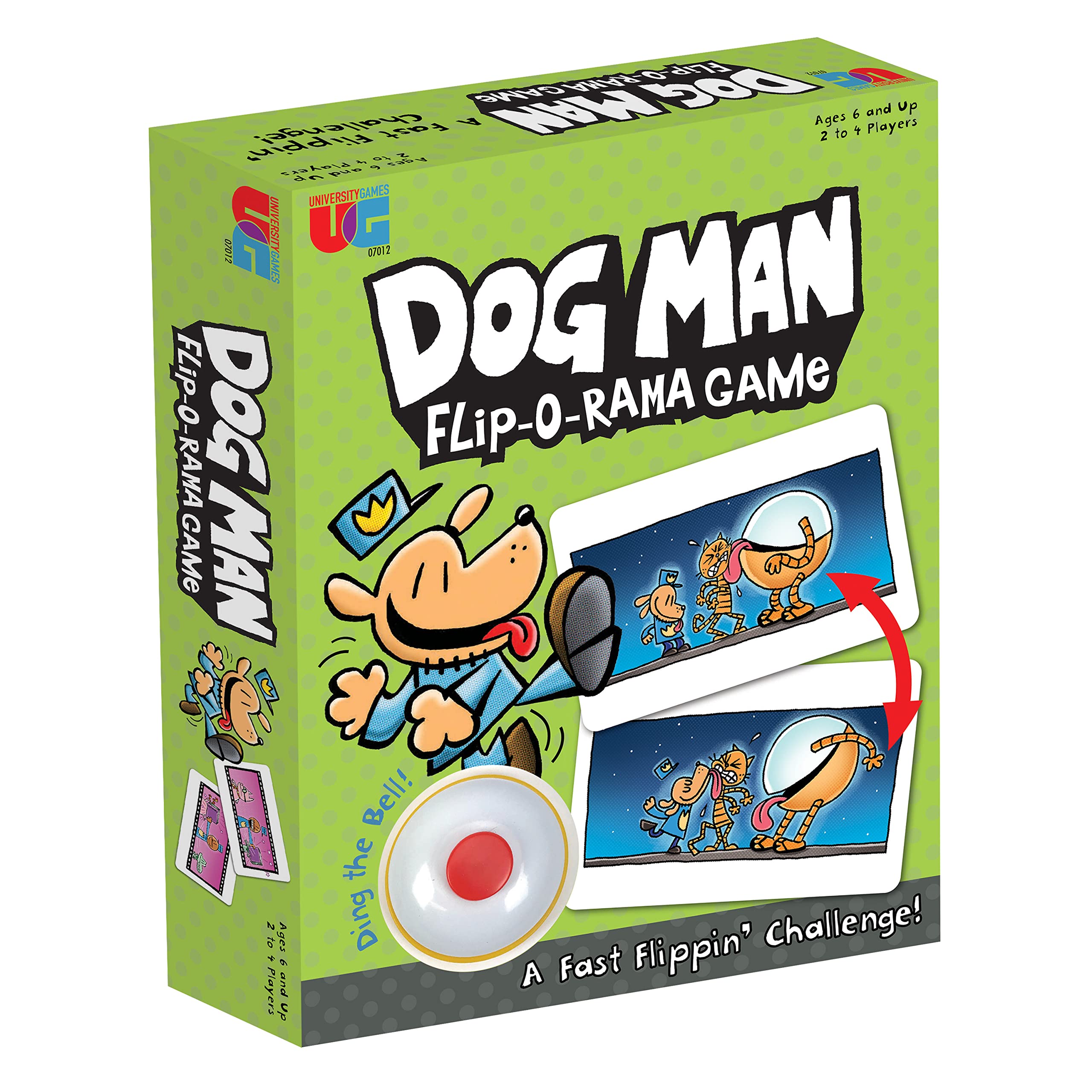 Dog Man Flip-o-Rama Card Matching Game from University Games Based on The Dog Man Books Series, for 2 or More Players Ages 6 and Up, Green (07012)