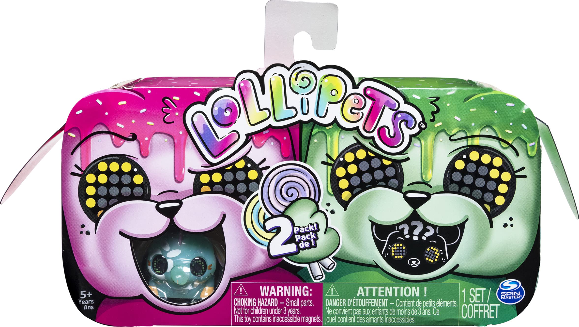 ZoomerLollipets Two-Pack, Mini Interactive Collectible Pets with Candy-shaped Accessory, for Ages 5 and Up (Style May Vary)