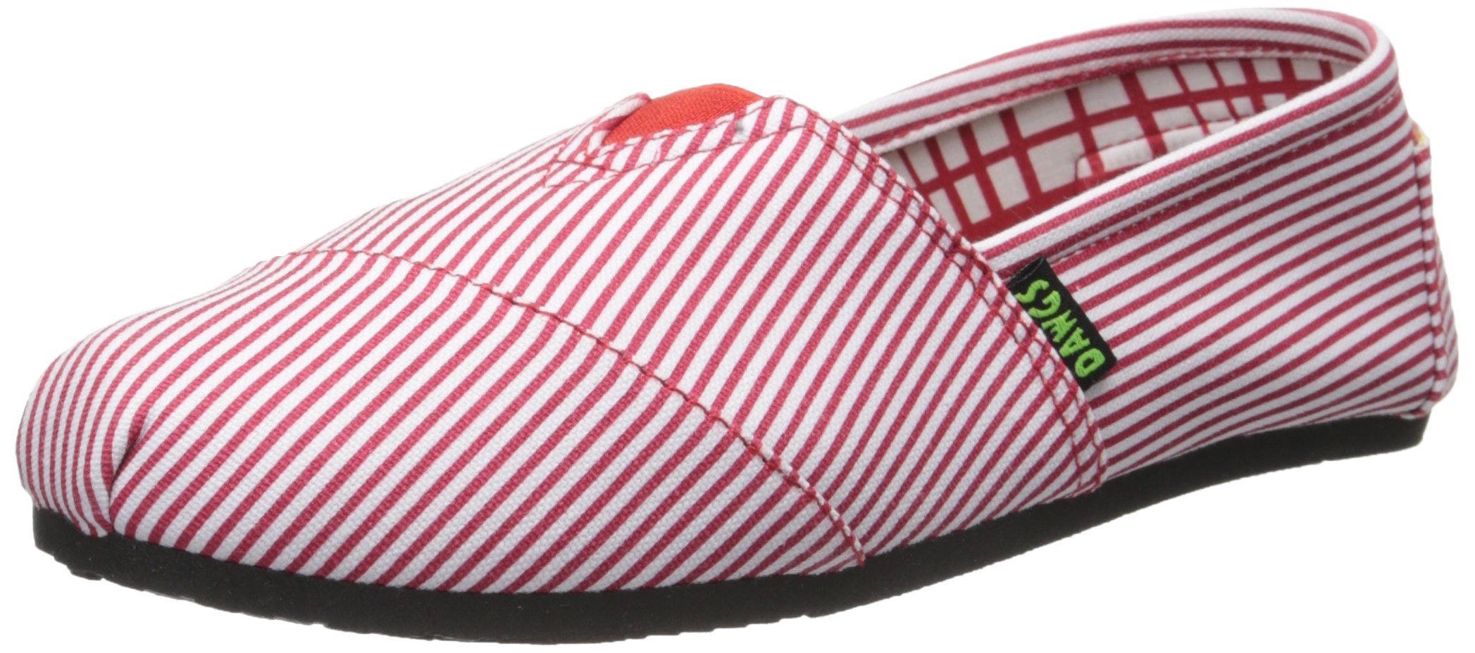 DAWGS Women's Kaymann Canvas Slip-On Loafer, Stripes in Red, 5