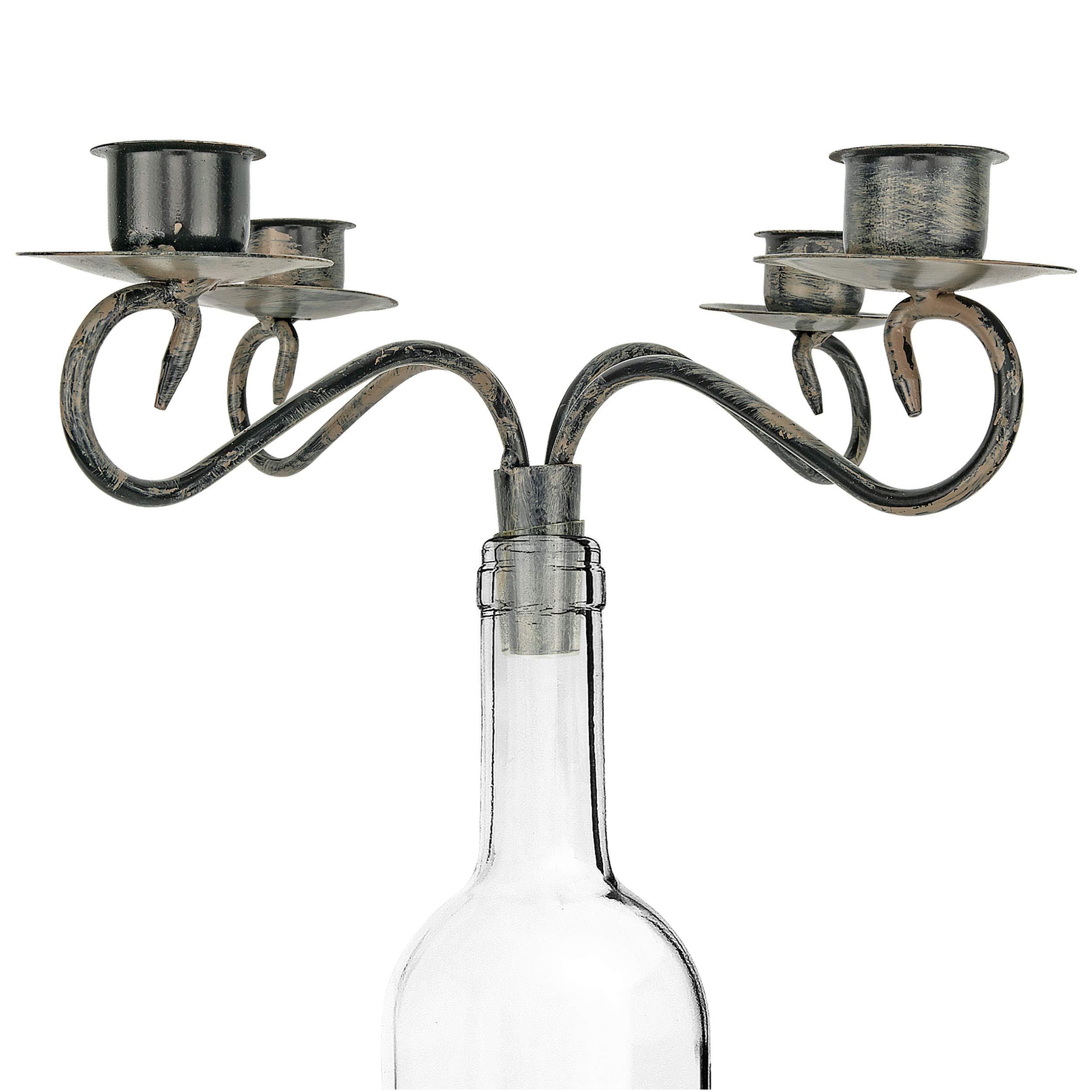 Southern Homewares Wine Bottle Topper Candelabra, 4 Candle Holder