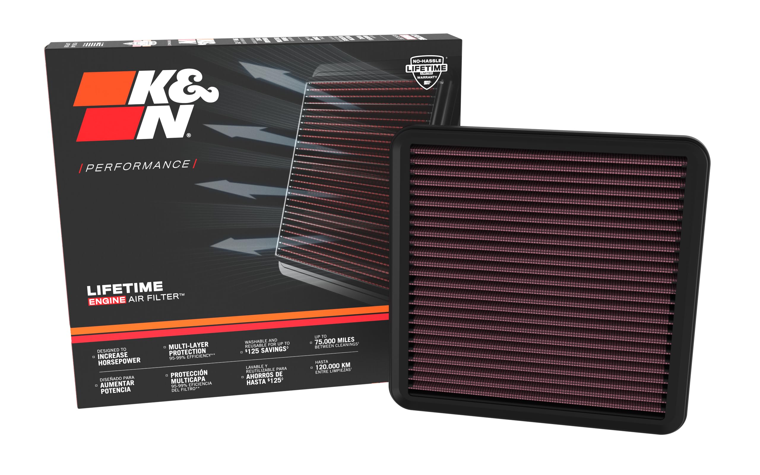 K&N Engine Air Filter: High Performance, Premium, Washable, Replacement Filter: Compatible with 2022-2023 Hyundai Elantra N, 33-5131