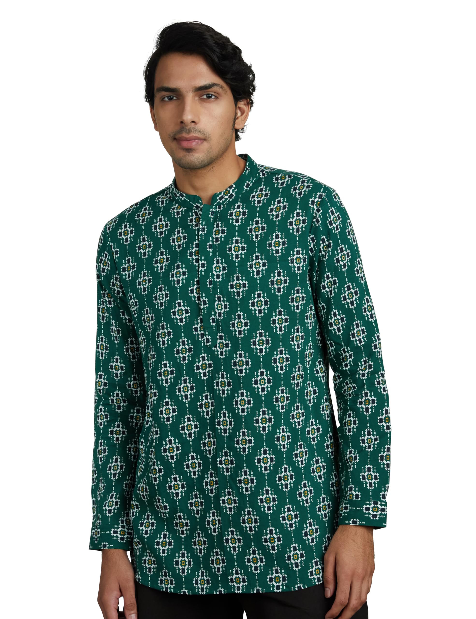 Amazon Brand - Symbol Men's Cotton Smart Length Kurta (Regular Fit)