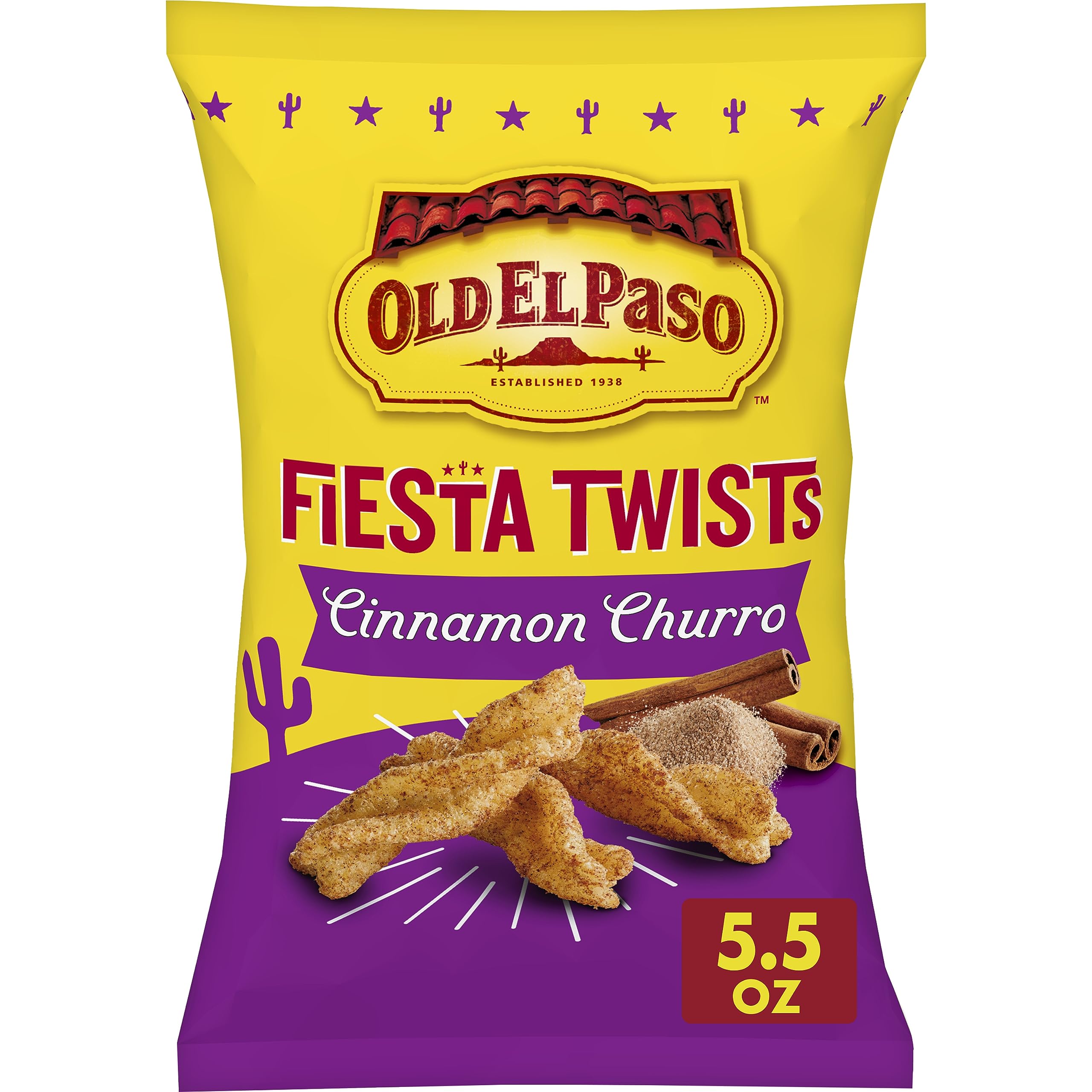 Old El PasoFiesta Twists, Cinnamon Churro, Crispy Corn Snacks, 5.5 oz