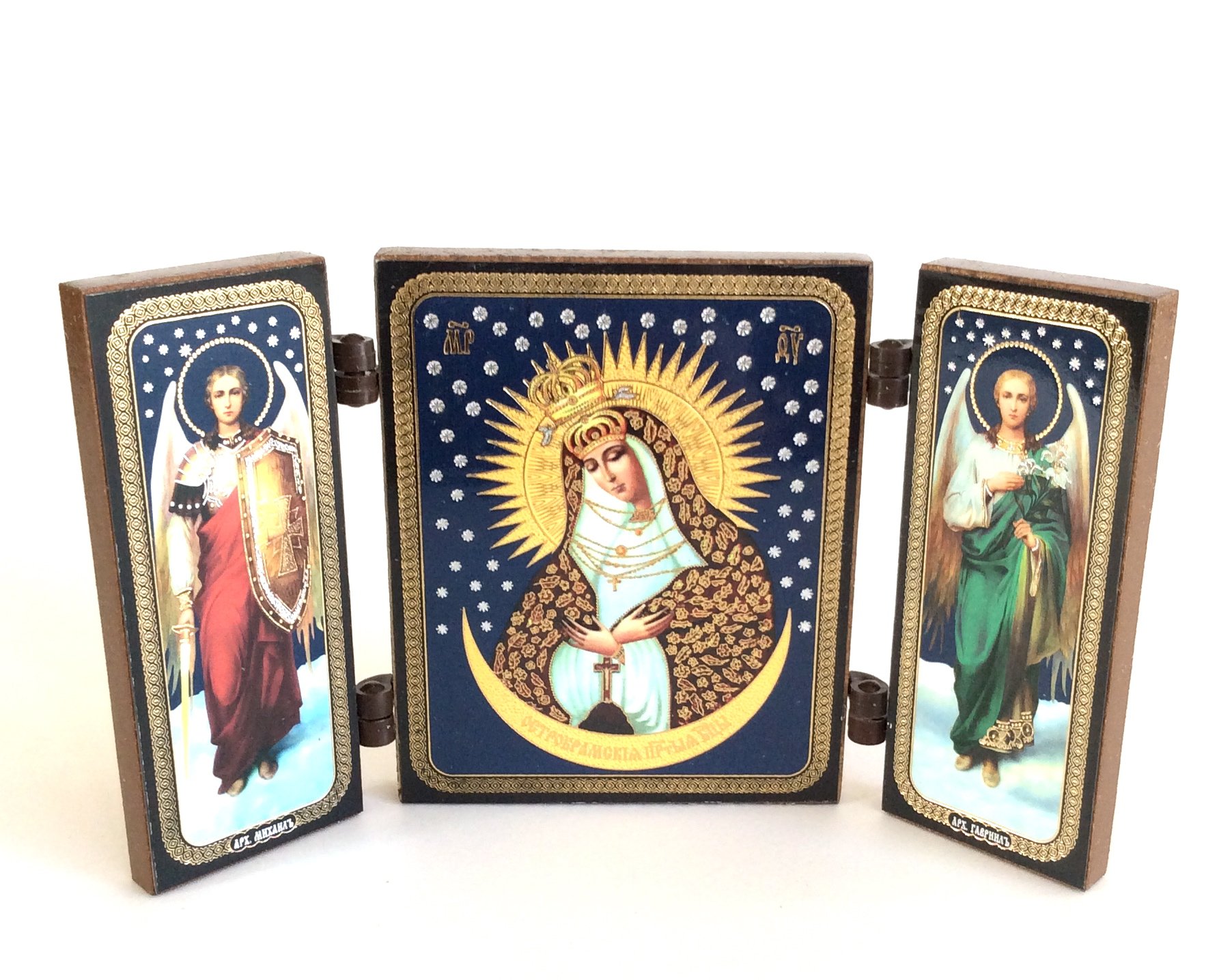 BuyRussianGifts Holy Mother of Ostrabrama Archangel Michael Gabriel Orthodox Russian ICON