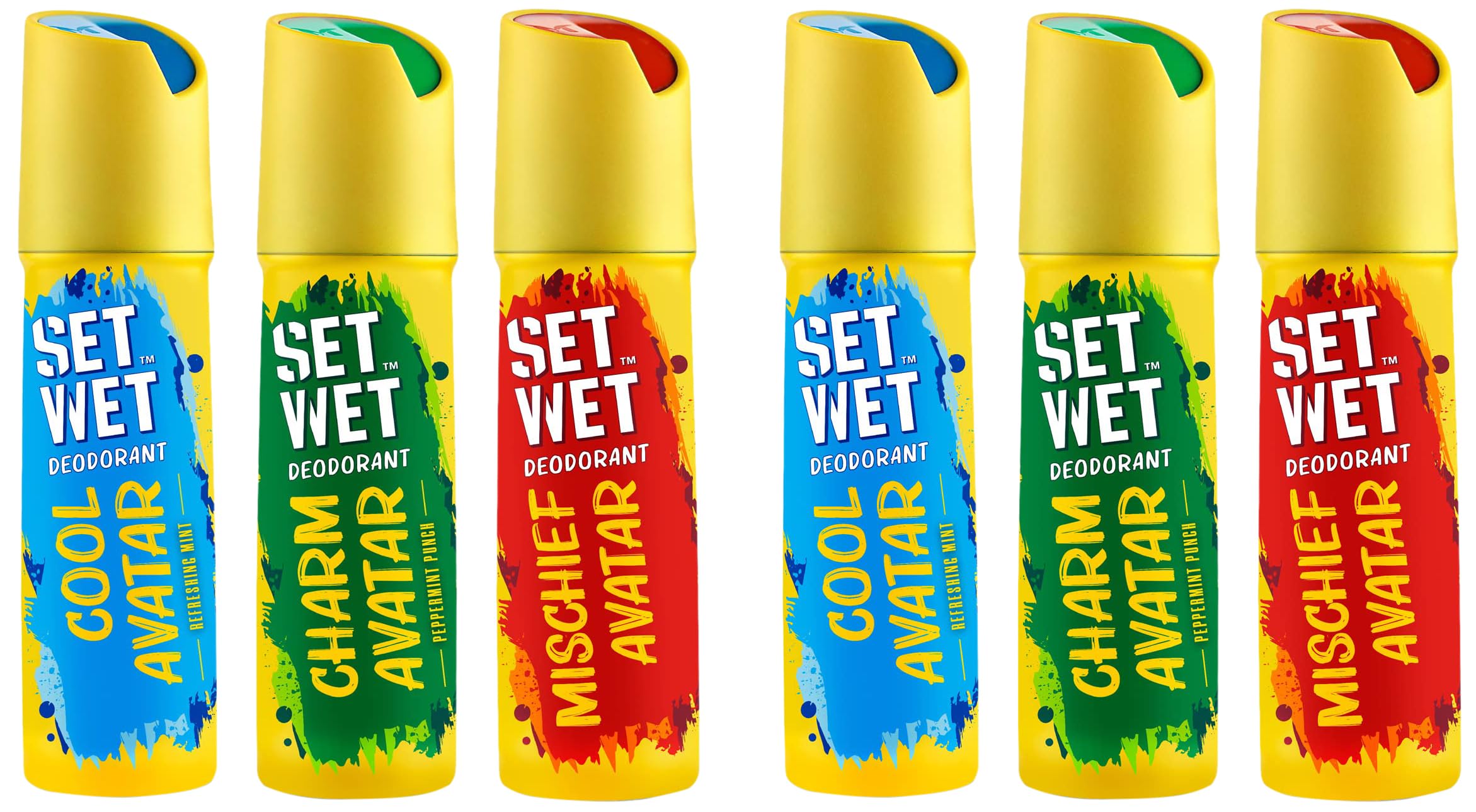 SET WET Deodorant Spray Perfume Cool, Charm & Mischief Avatar for men, 150ml (Pack of 6)