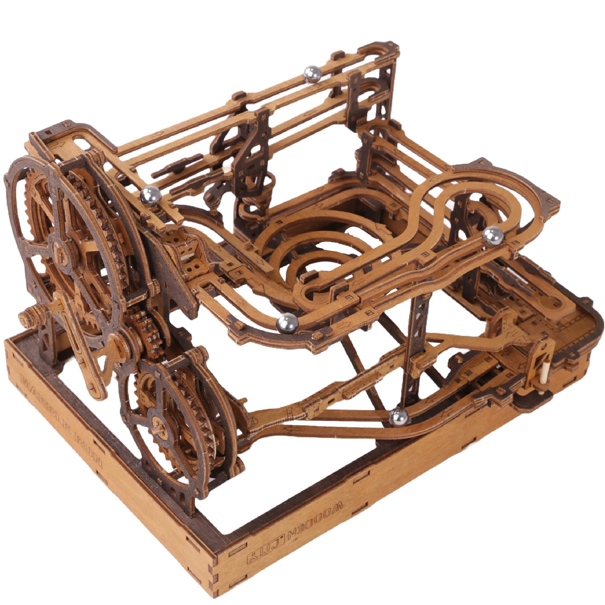 Wooden.City Marble Run 3D Puzzle - European Crafted Wooden Mecahnical Model kit Marble Maze for Self-Assembly - No Glue Required, Ideal for Adults and Teens