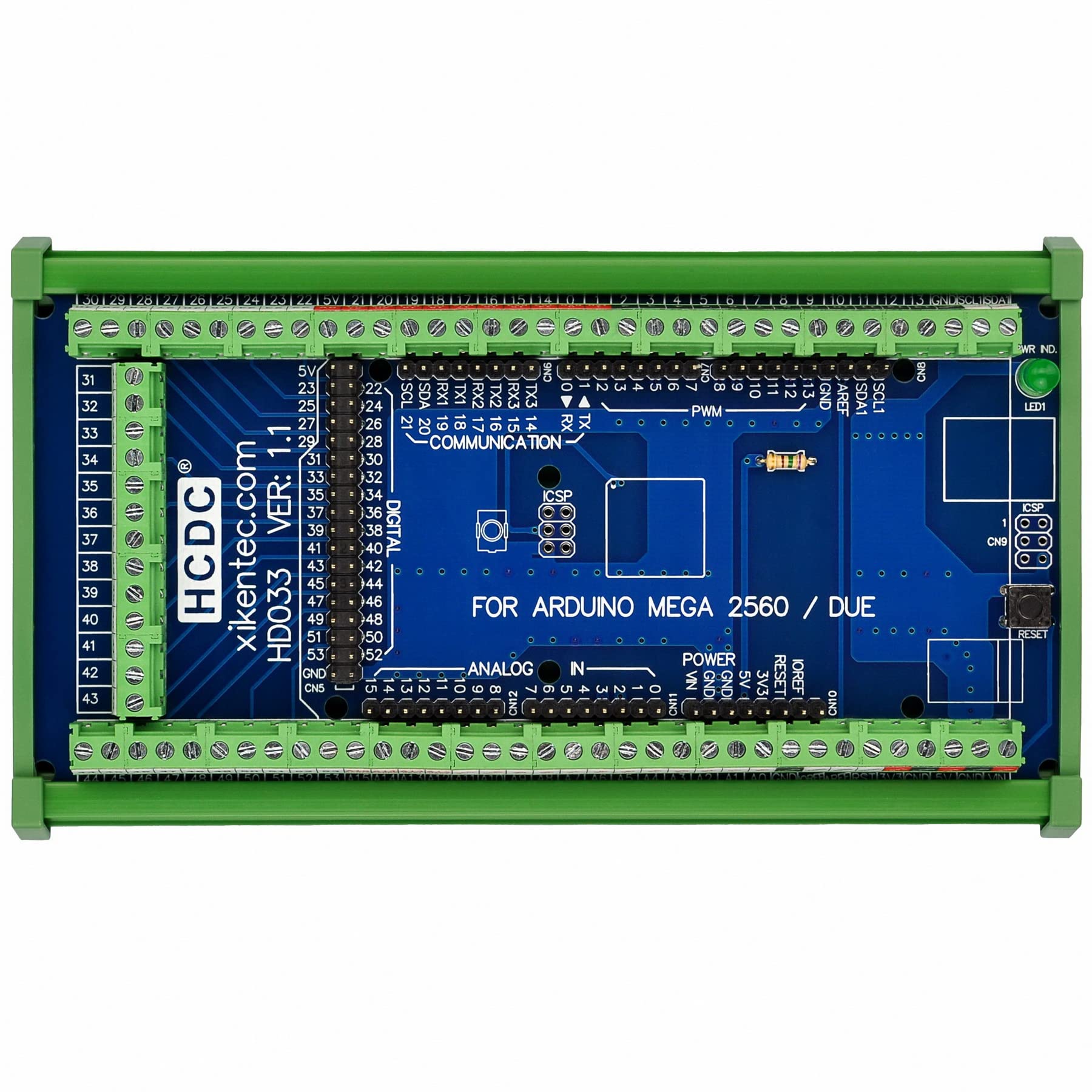 DIN Rail Mount Pinout Breakout Terminal Block Module for Arduino MEGA-2560 R3