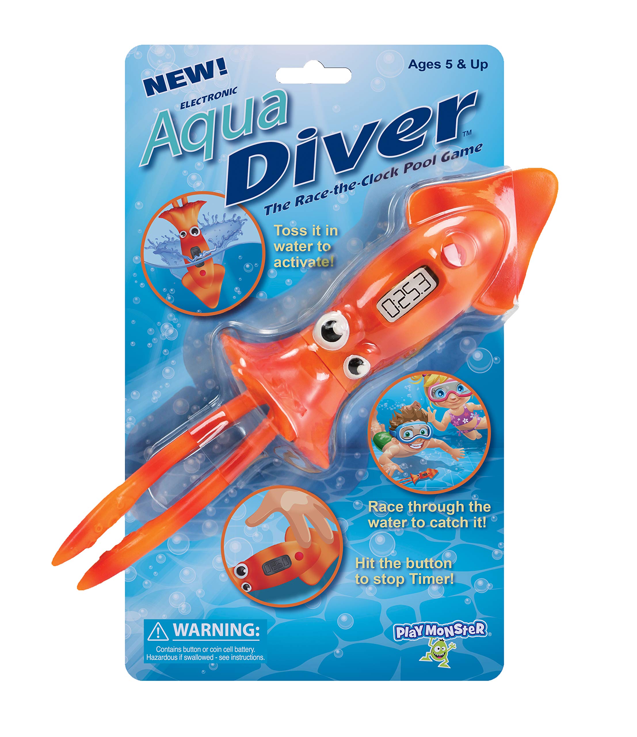 PlayMonster Aqua Diver - The Race-The-Clock Pool Game Orange