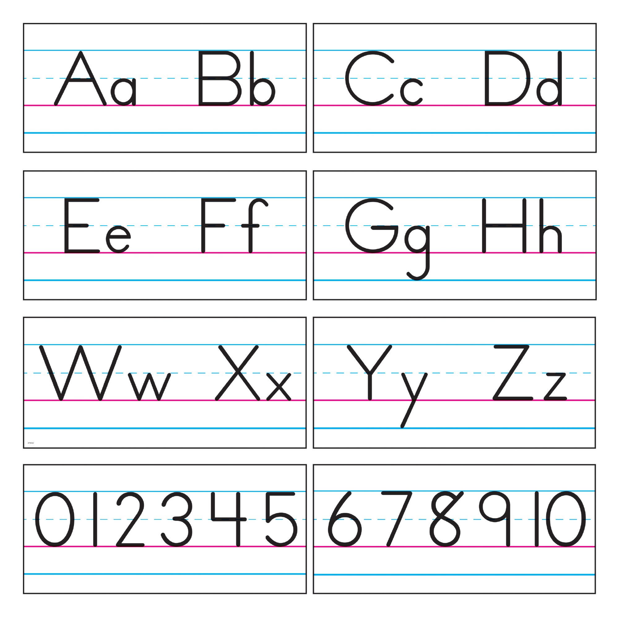 Trend EnterprisesInc. T-1858 Basic Alphabet Zaner-Bloser Manuscript Bulletin Board Set