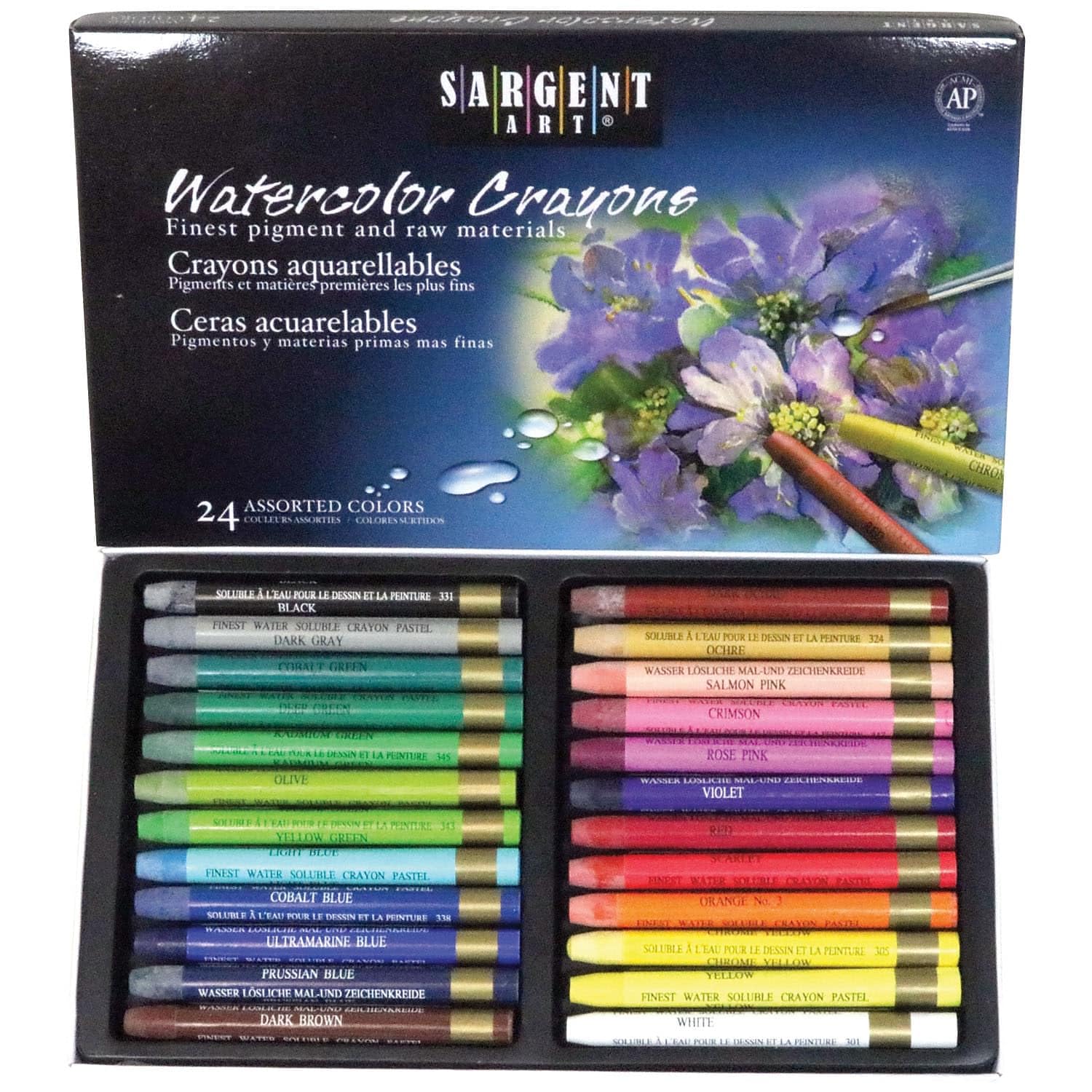 Sargent Art 22-1124 24 Premium Watercolor Crayons