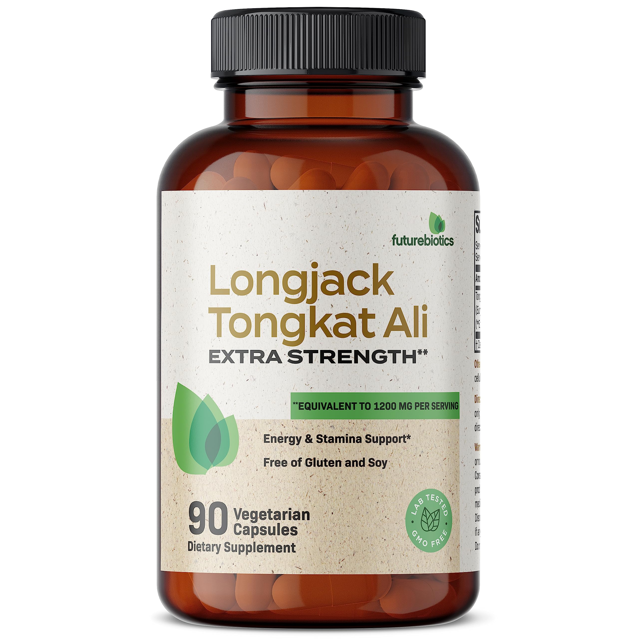 Futurebiotics Longjack Tongkat Ali Extra Strength Energy & Stamina Support - Non-GMO, 90 Vegetarian Capsules