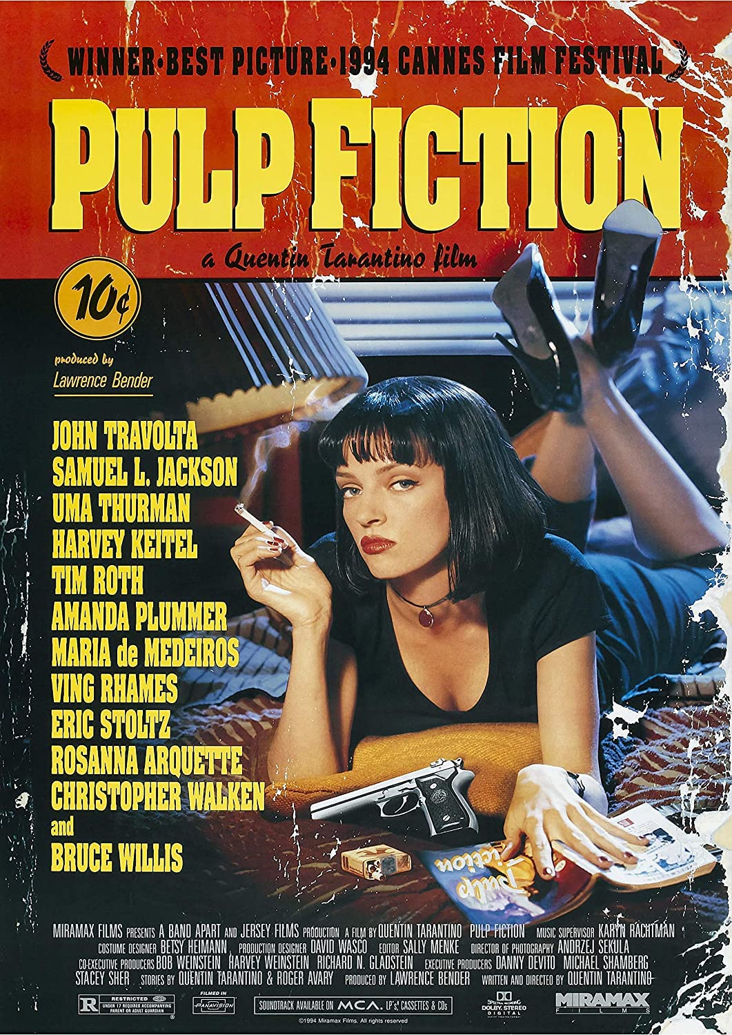 Pulp Fiction Classic Vintage 80's Movie Poster Art Glossy Poster (A3 297 × 420 mm)