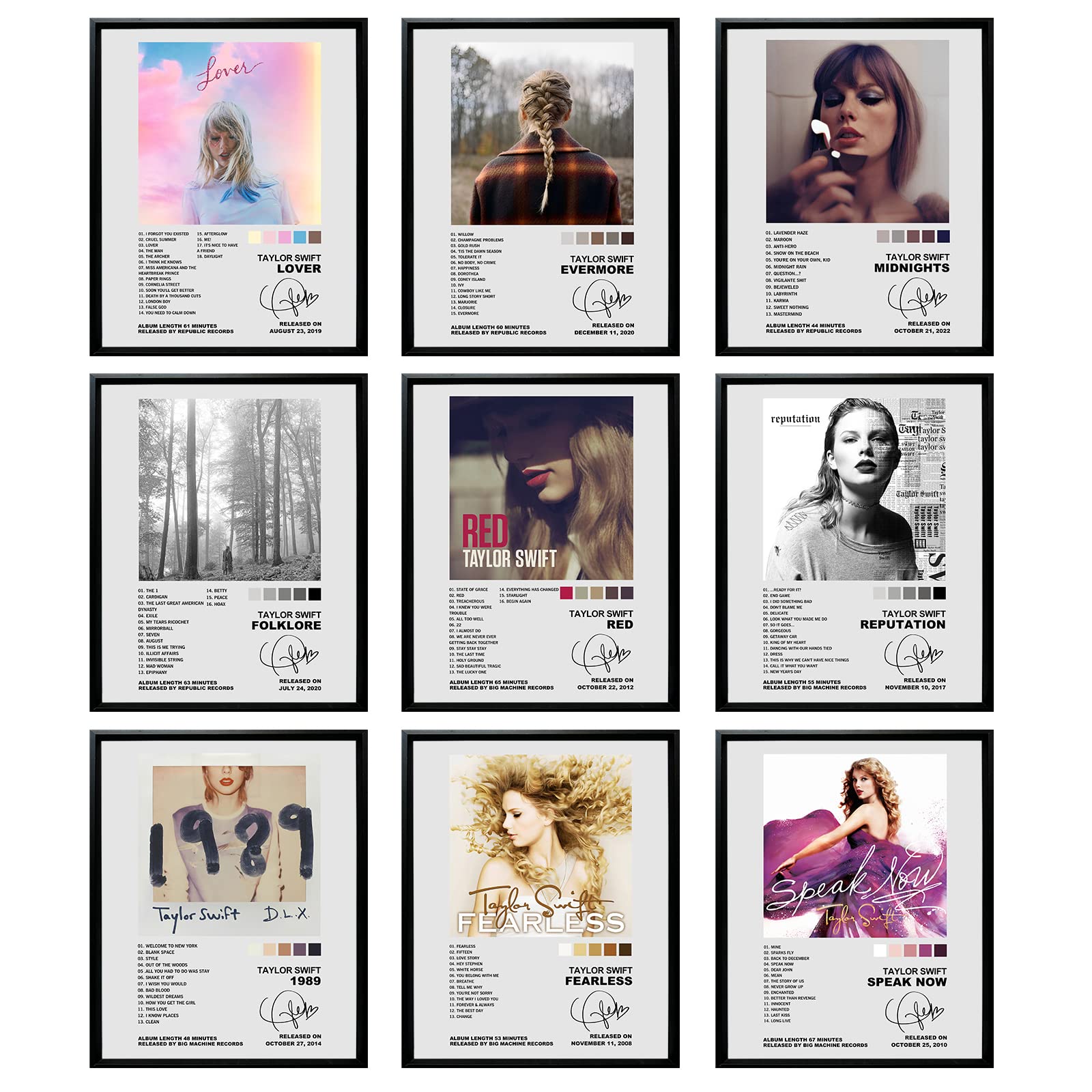 IOFEER Pop Singer Taylor Album Poster(No Frame,8x10inch-9pcs) Family Decorative Poster Painting Decor for Room Bedroom Wall Art Decoration College Dorm Decor 8x10 inch No Frame (taylor-3)