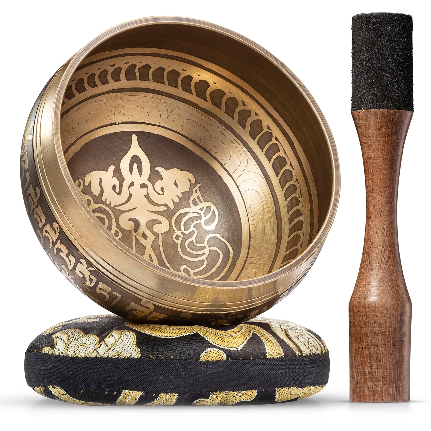 Tibetan Singing Bowl Set – Authentic Hand-Tuned Sound Bowl for Meditation – Complete Meditation Bowl Kit with Cushion, Mallet & Guide – Perfect Tibetan Bell for Yoga, Relaxation, & Sound Healing