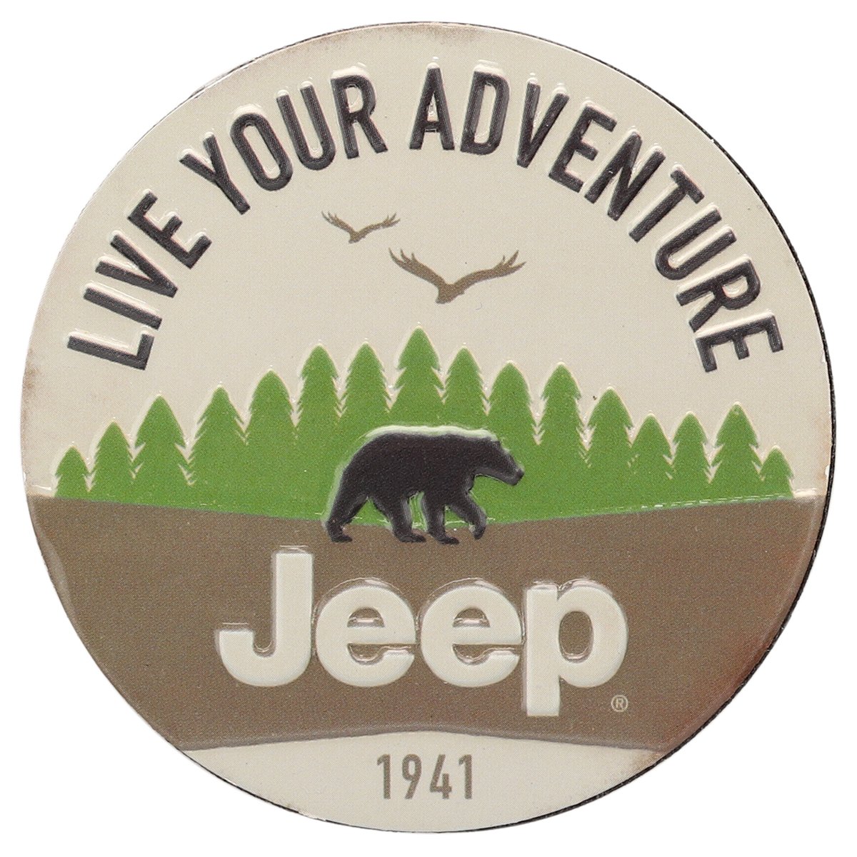 Open Road Brands Jeep Live Your Adventure Camping Embossed Metal Magnet - an Officially Licensed Product Great Addition to Add What You Love to Your Refrigerator