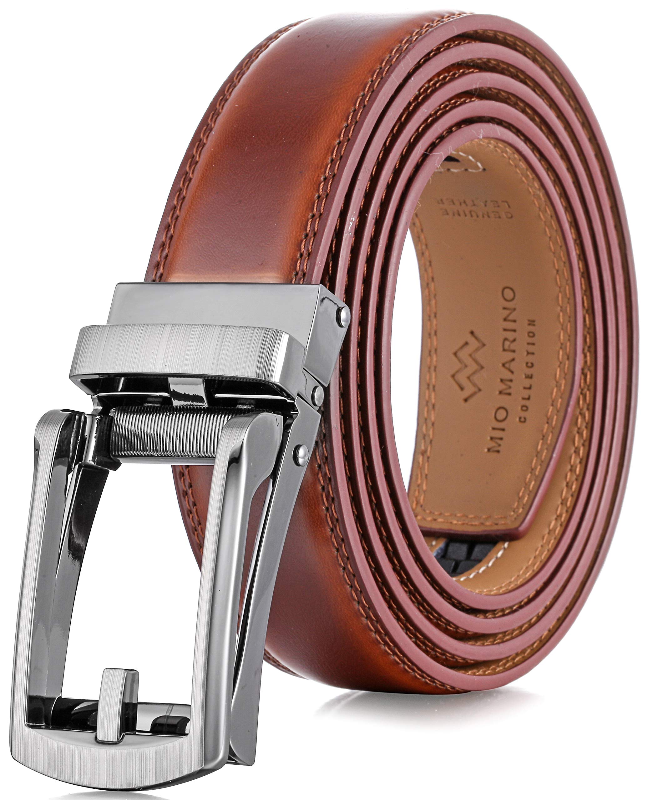 Marino AvenueMarino Men’s Comfort Click Ratchet Belt with Traditional Look - Genuine Leather with Linxx Adjustable Buckle - 1.38" Width