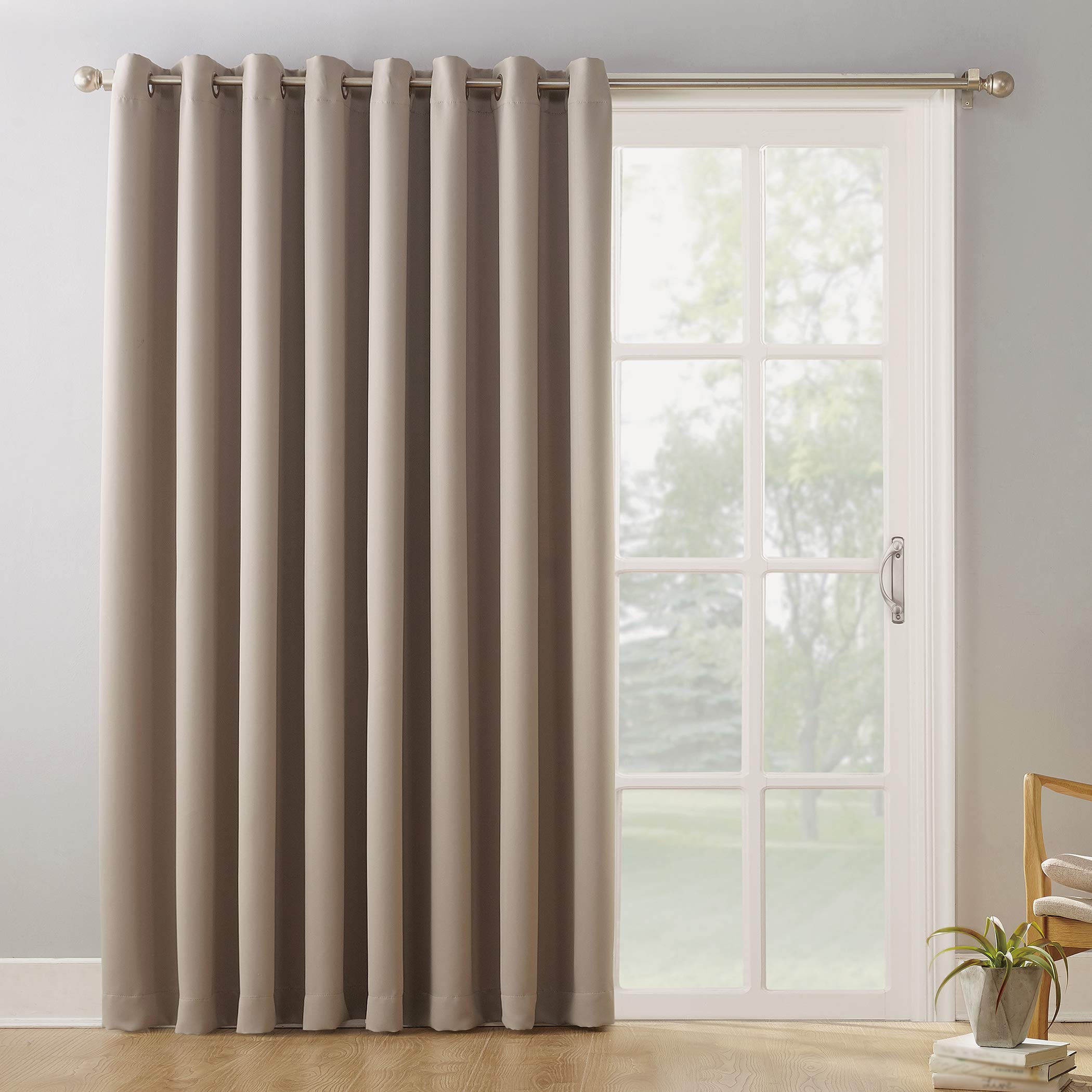 Sun Zero Easton Extra-Wide Blackout Grommet Sliding Patio Door Curtain Panel