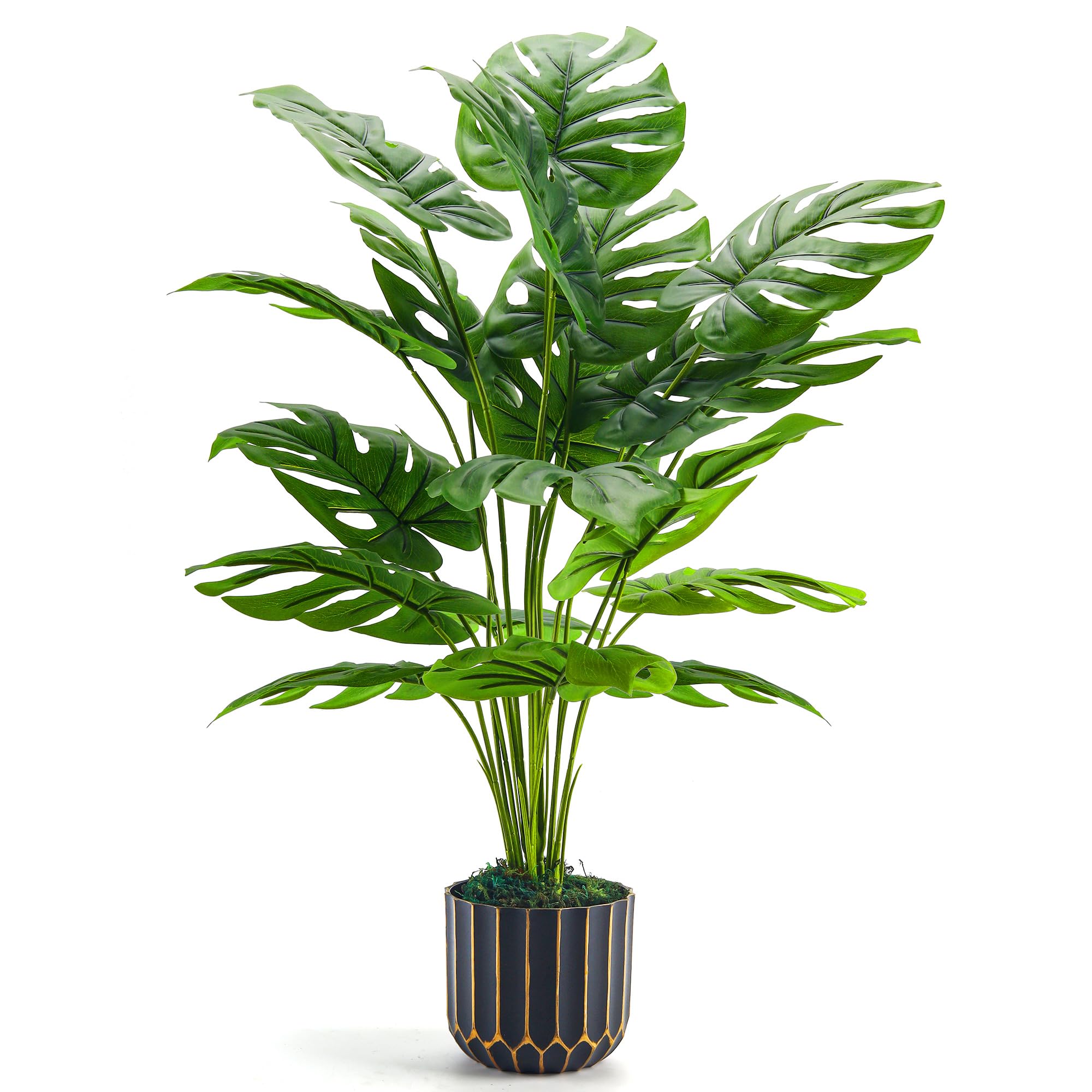 Der Rose Fake Plants Tall 28'' Artificial Monstera Faux Plants Indoor for Living Room Home House Decor