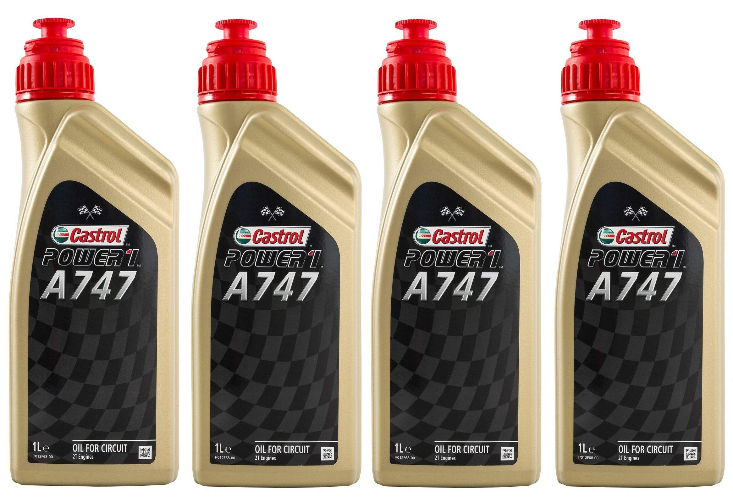 RS Castrol Power 1 A747 Semi-Synthetic Castor Oil Blend 2T 2 Stroke Oil, 4 Litre