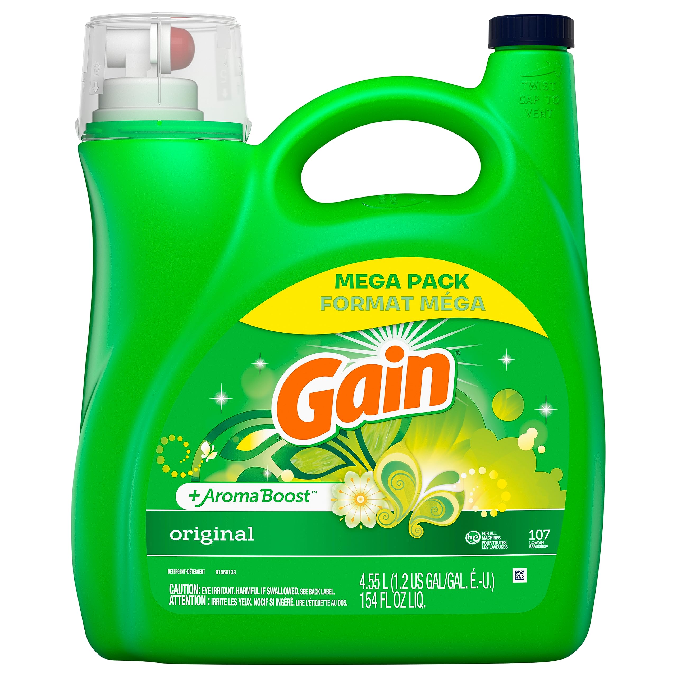 GainLaundry Detergent Liquid Soap Plus Aroma Boost 77273, 154 Fl Oz (Pack of 1)