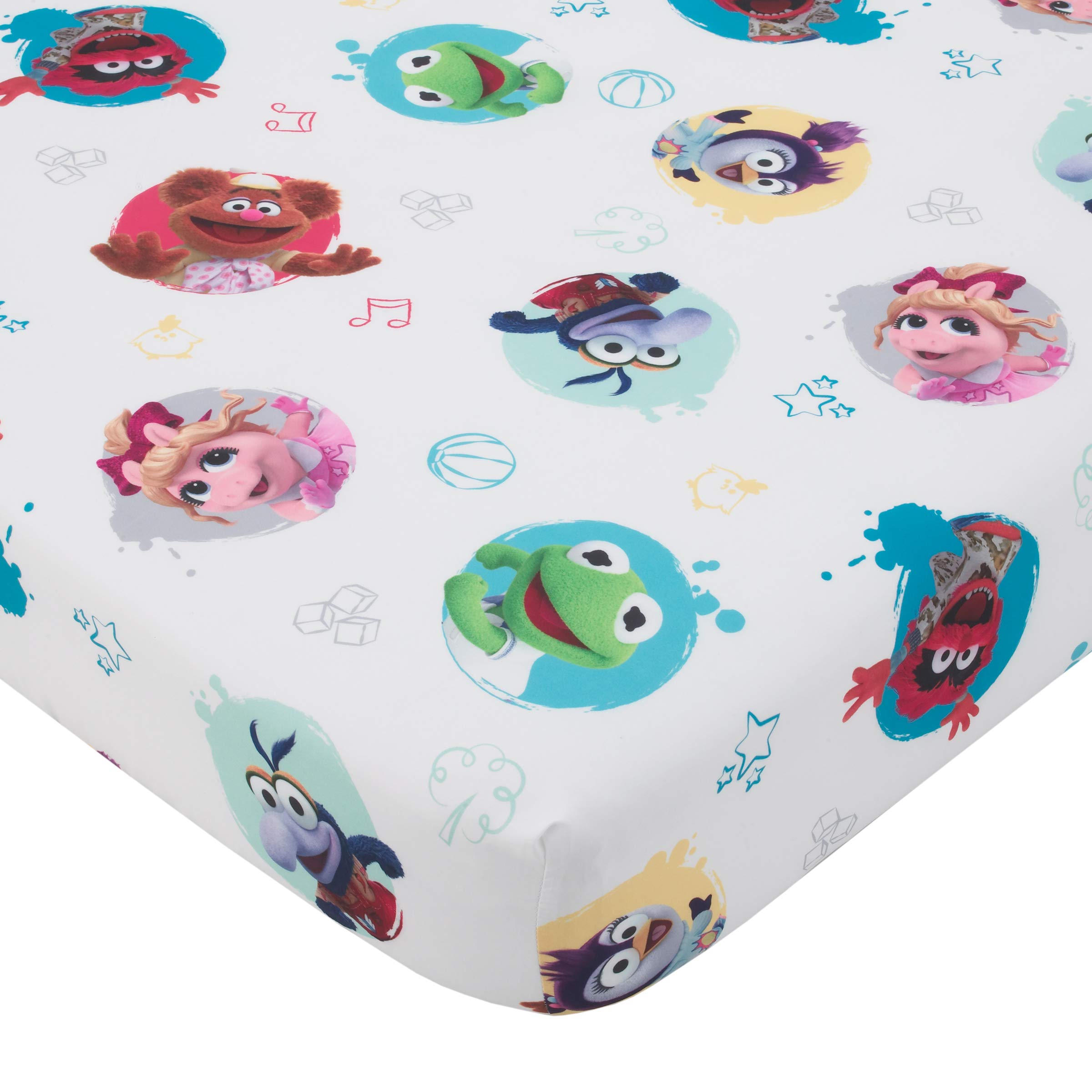 Disney Muppet Babies - Blue, Green, Red and Yellow 2 Piece Toddler Sheet Set