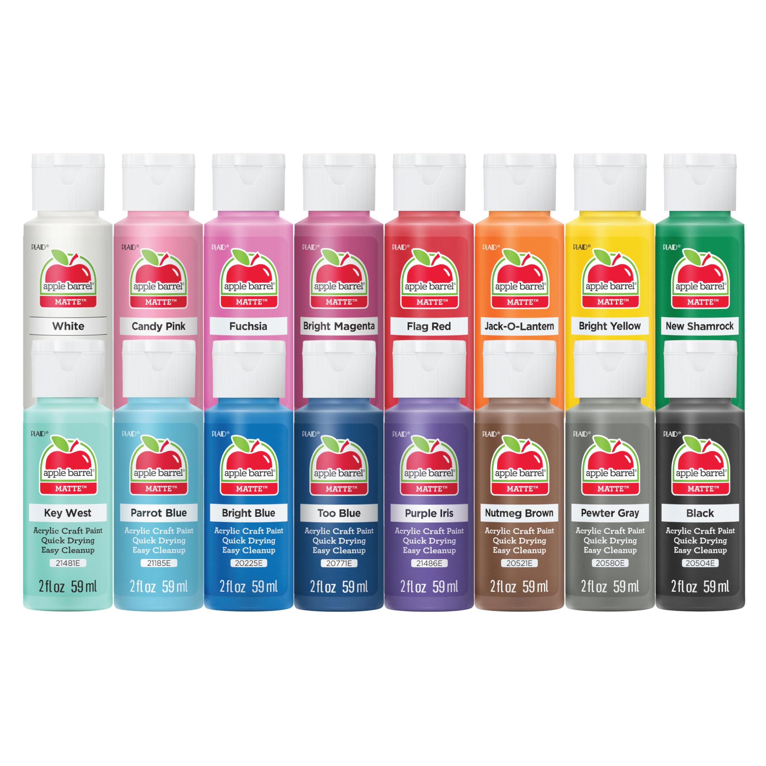 Apple Barrel Acrylic Paint Set, 16 Piece (2-Ounce), Best Colors Count