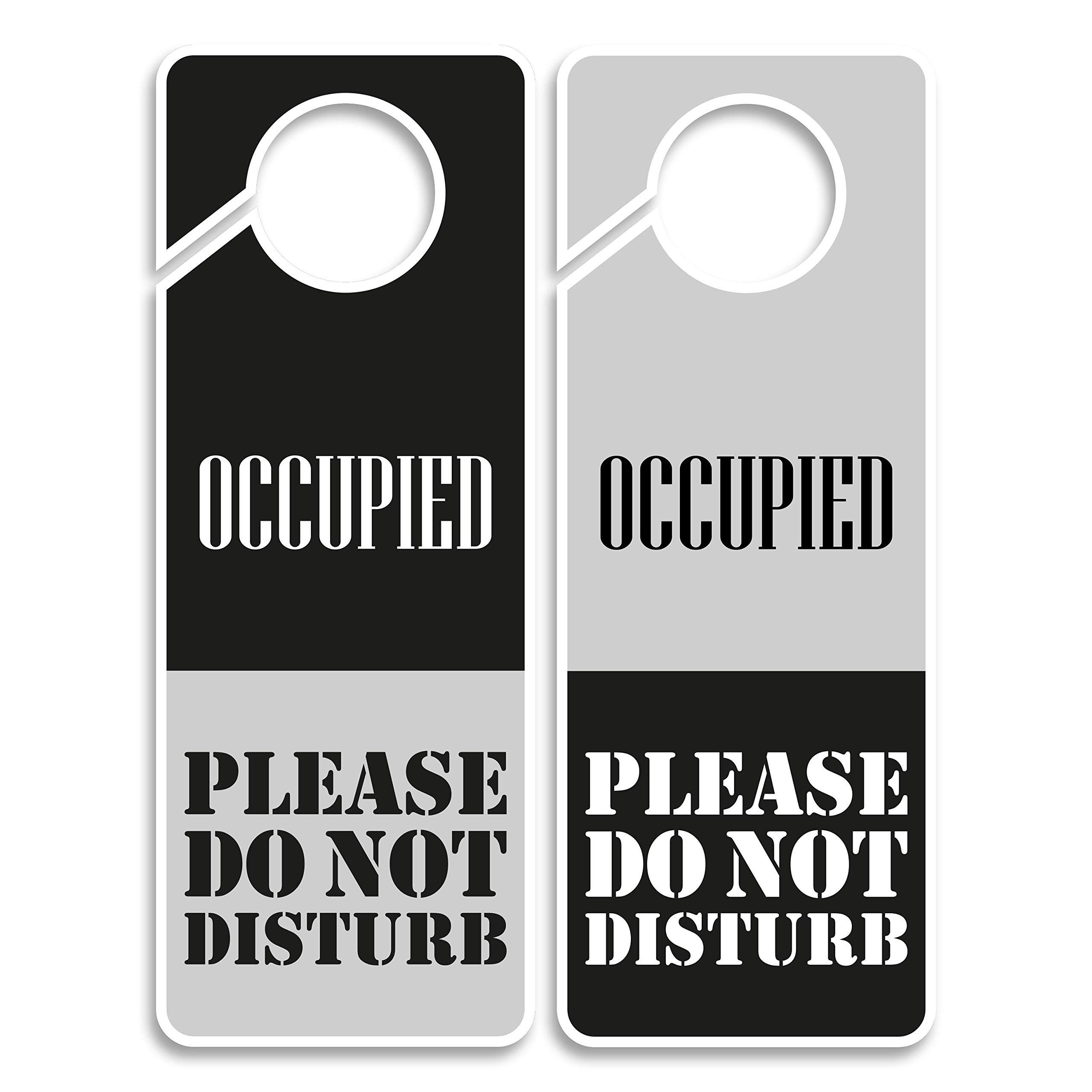 CLEVER SIGNS Do Not Disturb Sign - Occupied, 2 Pack, Door Hanger, Double Sided, Ideal for Using in Any Places Like Bathroom, Home Office, Conference Room, Shared Apartment, Restroom etc.