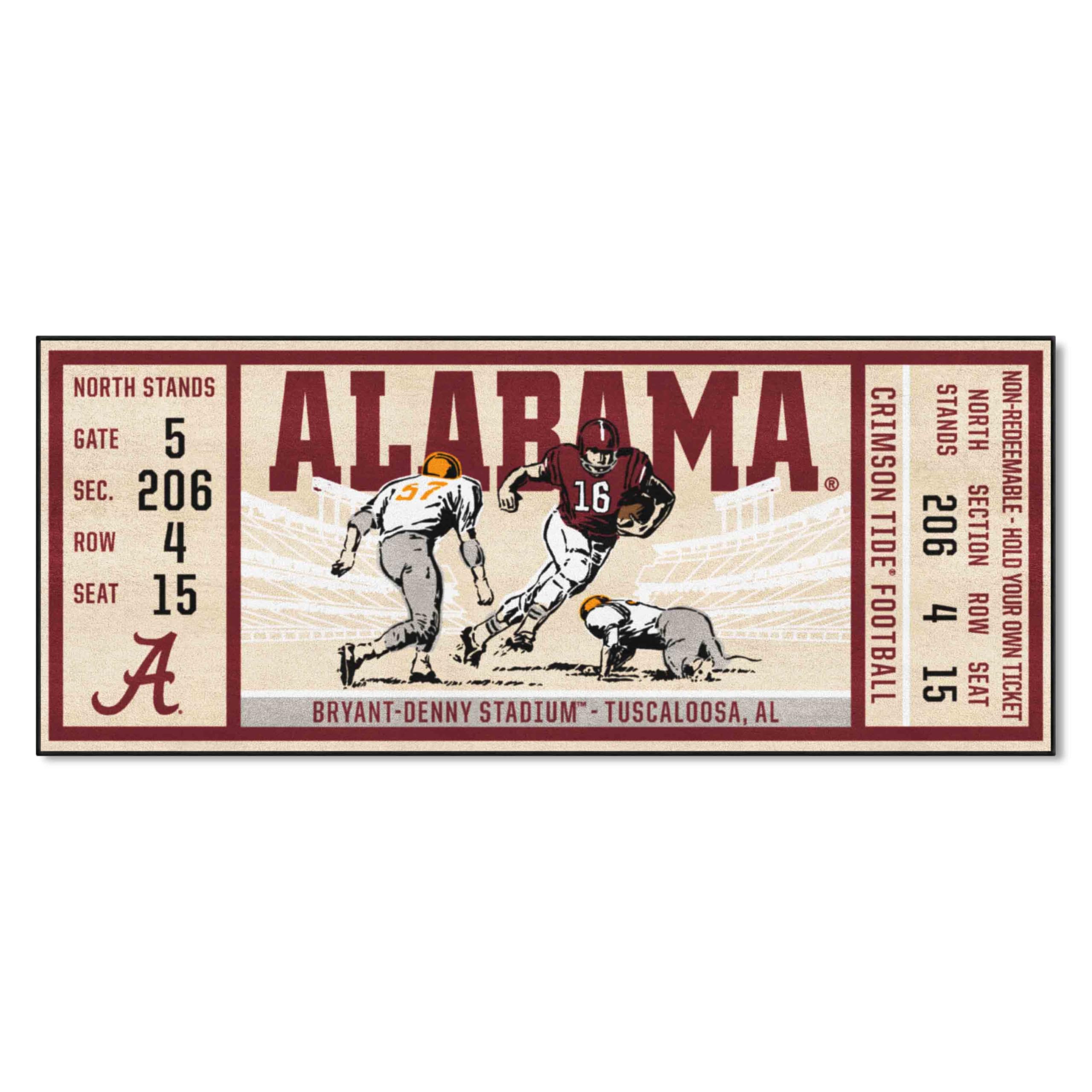 FANMATSNCAA Alabama Crimson Tide University of Alabamaticket Runner, Team Color, One Size