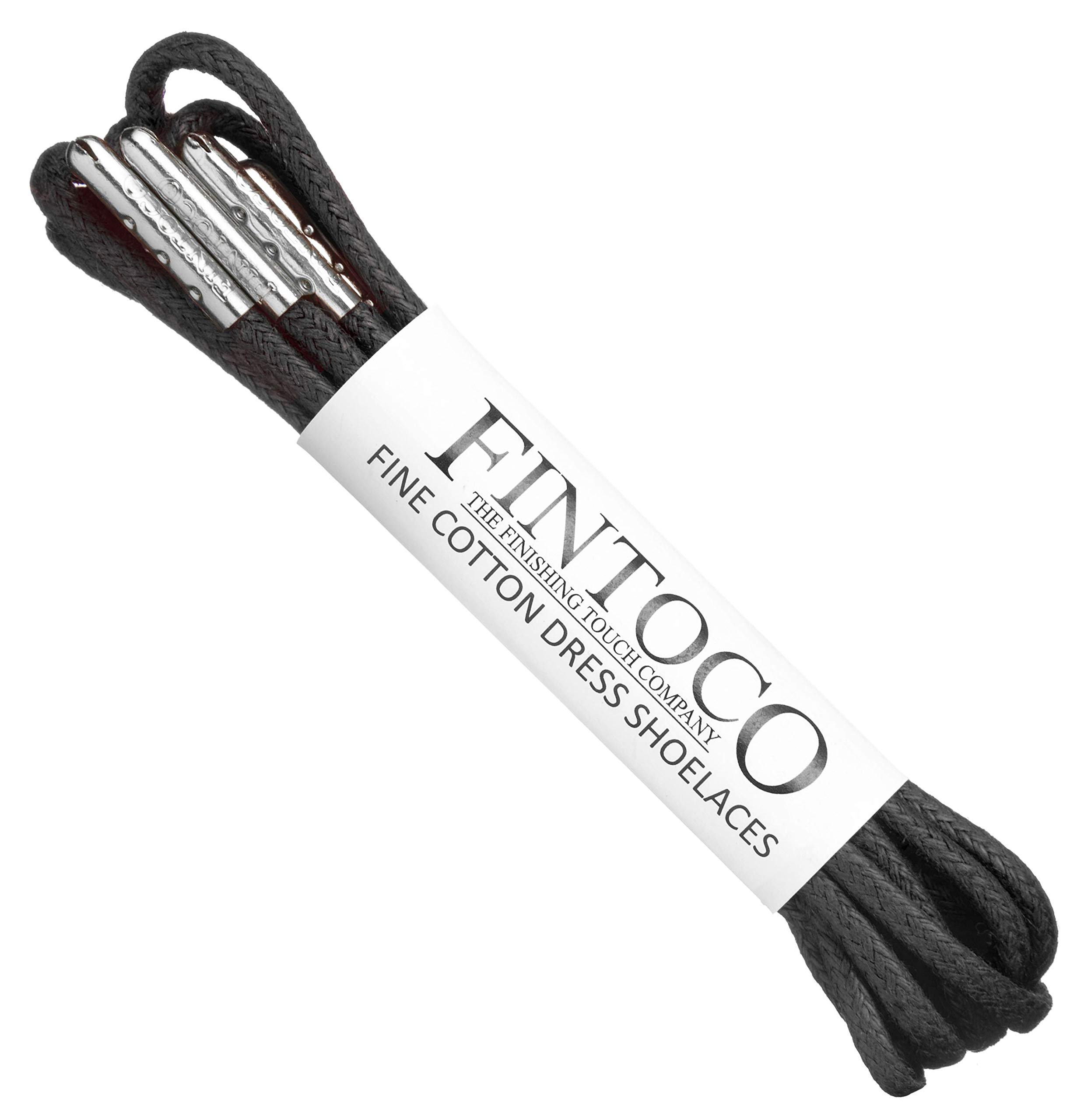 FINTOCORound Waxed Dress Shoe laces with Metal Tips