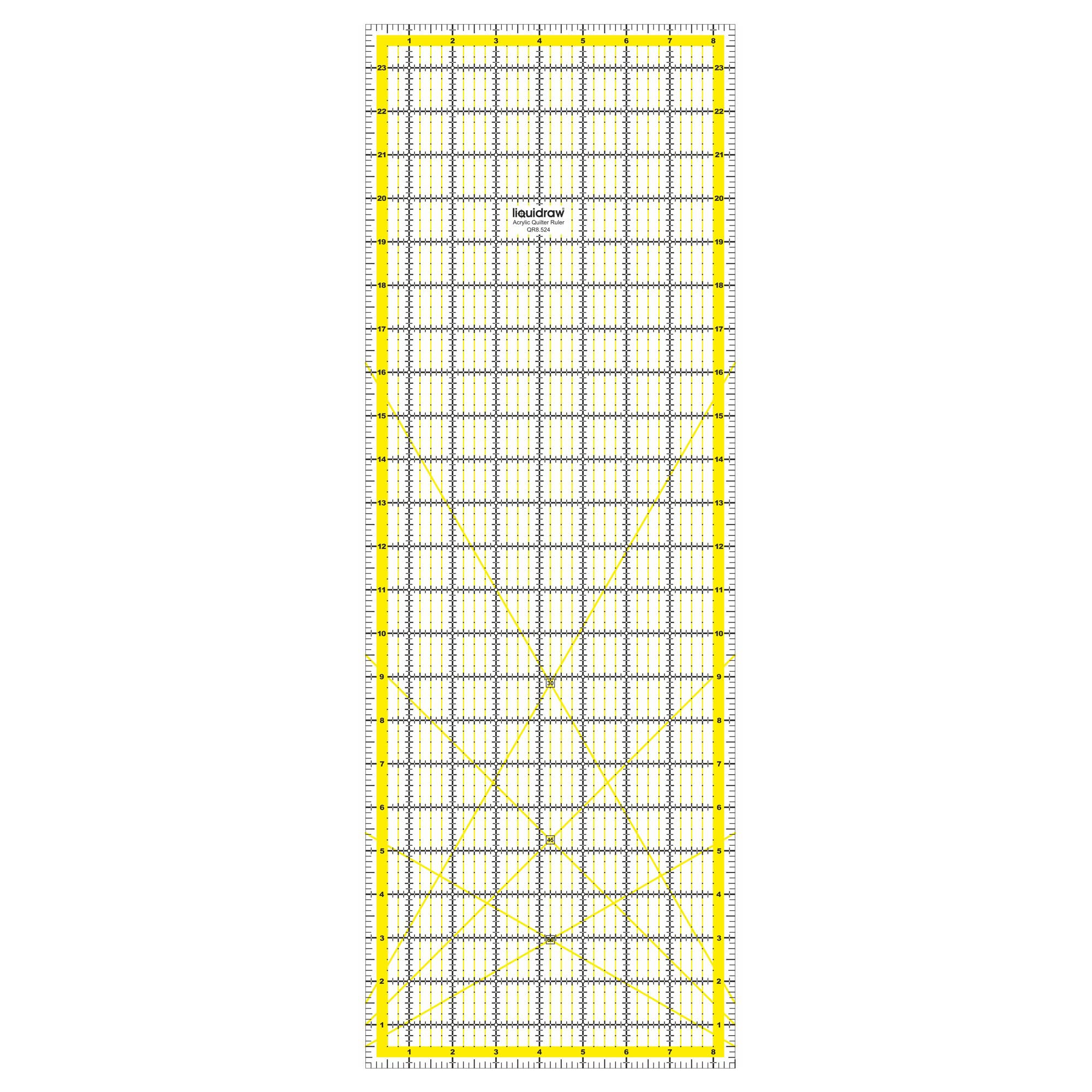 Liquidraw Quilting Ruler 8.5" x 24" Acrylic Imperial Patchwork Rectangle Quilting Template Clear Ruler For Sewing Cutting Measuring