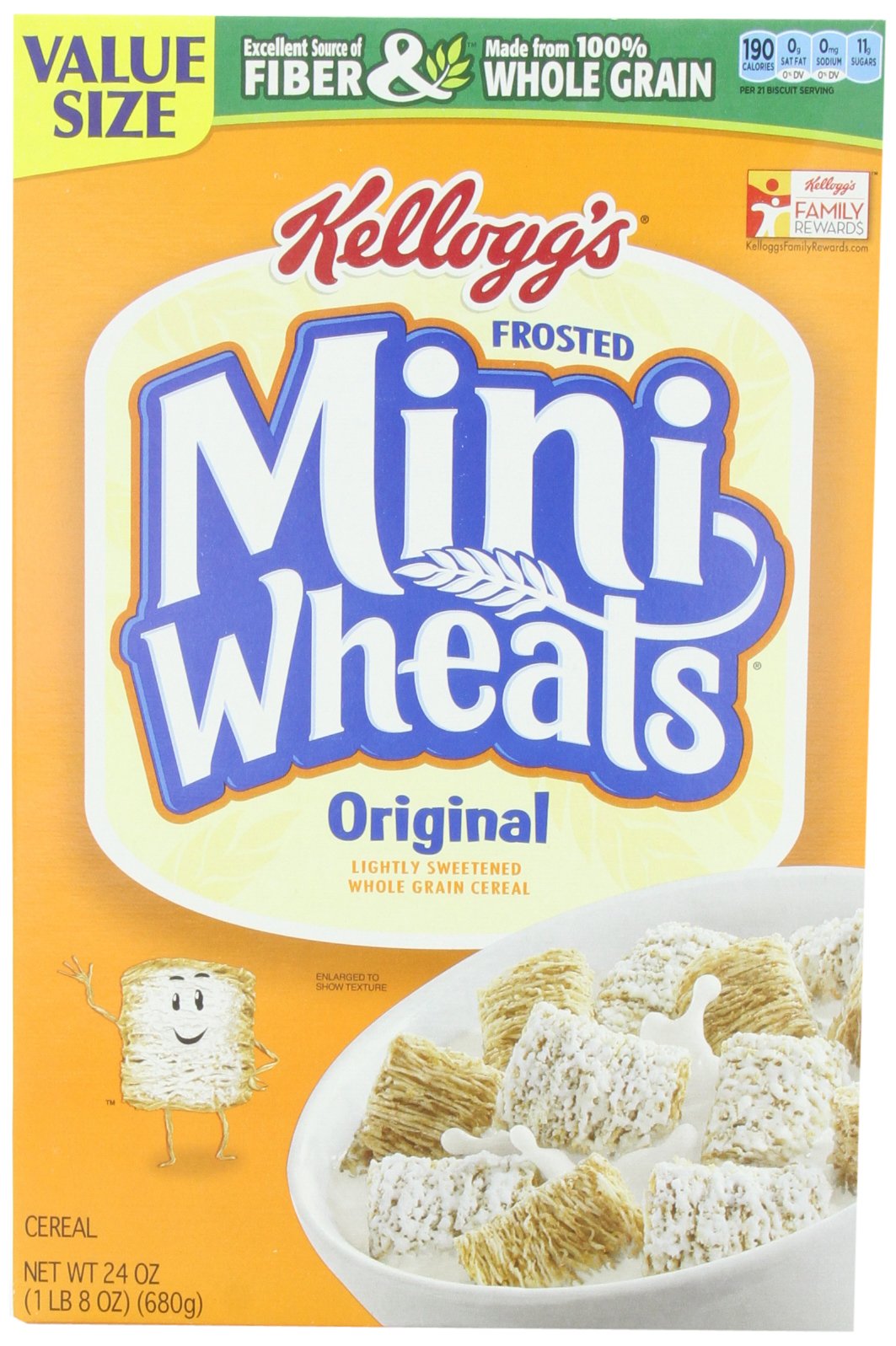 Kellogg's, Frosted Mini Wheats, Original Value Size, 24oz Box (Pack of 3)