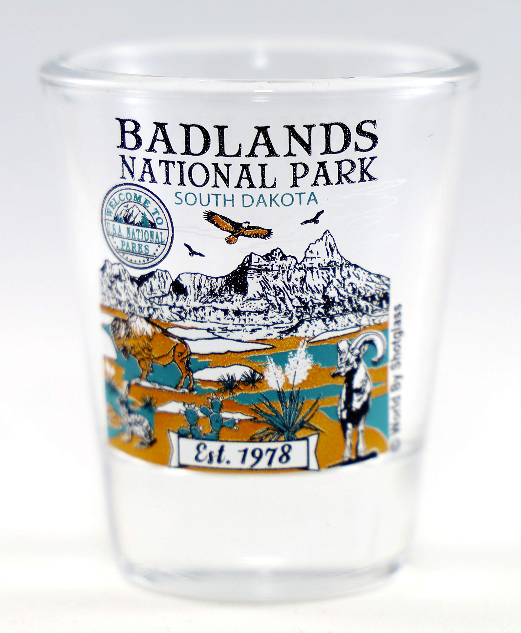 World By ShotglassBadlands South Dakota National Park Series Collection Shot Glass