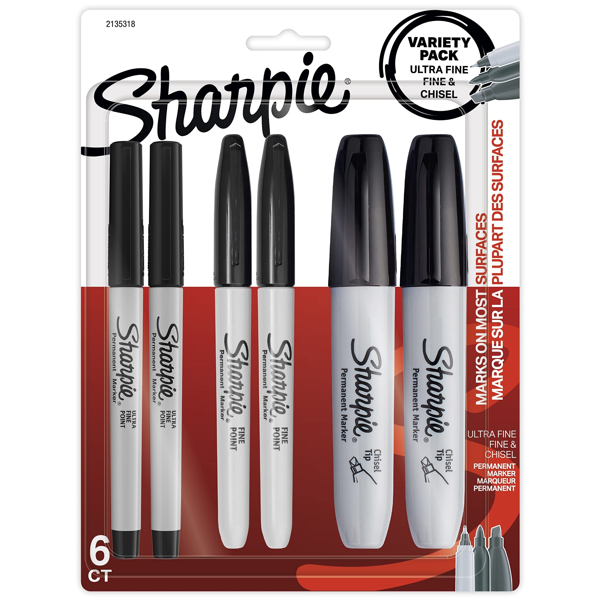 SHARPIE FN/UF/CHISEL BLK 6CD