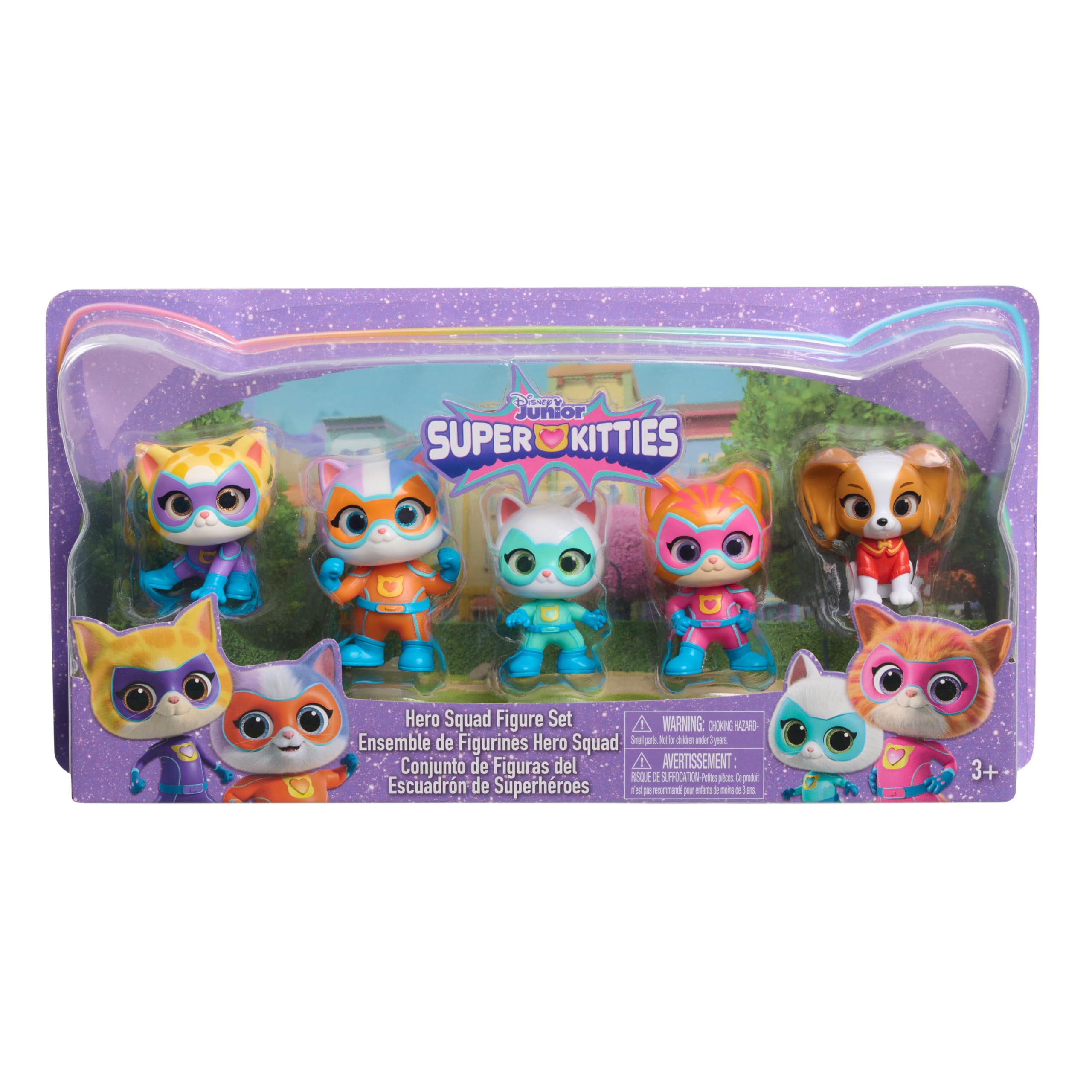 Just Play Disney Junior SuperKitties Hero Squad 5-Piece Figure Set, Kids Toys for Ages 3 Up