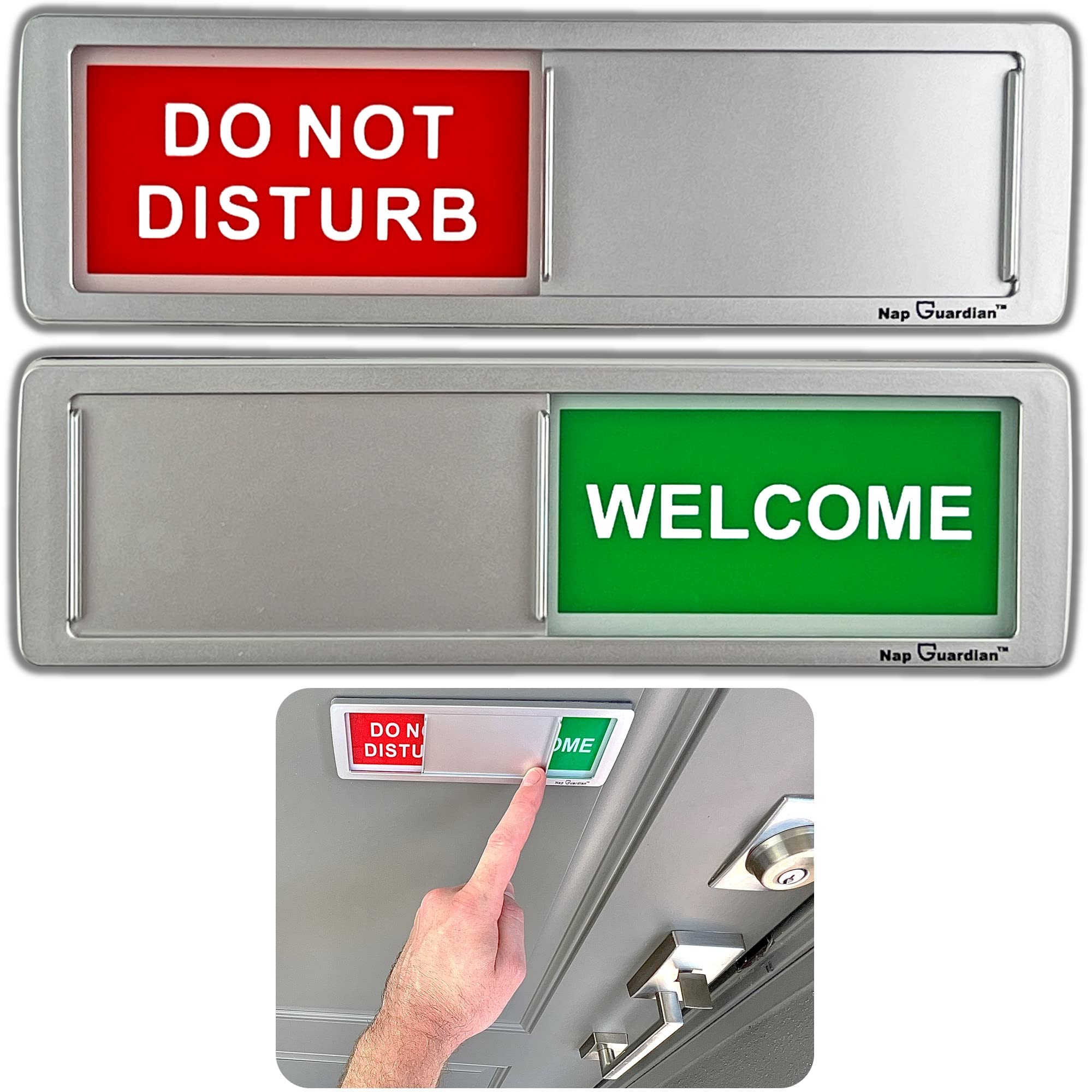 Do Not Disturb Doorbell Cover Sign, No Tools Required, Fits Over any Push Button or Video Doorbell