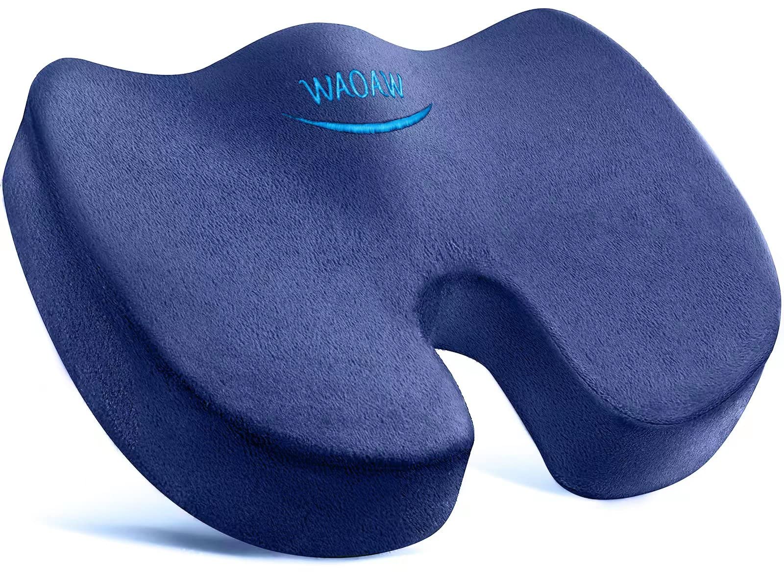 WAOAW Car Seat Cushion, Coccyx Cushion, Tailbone Pain Relief Cushion, Memory Foam Chair Pad for Back, Coccyx, Tailbone Pain Relief